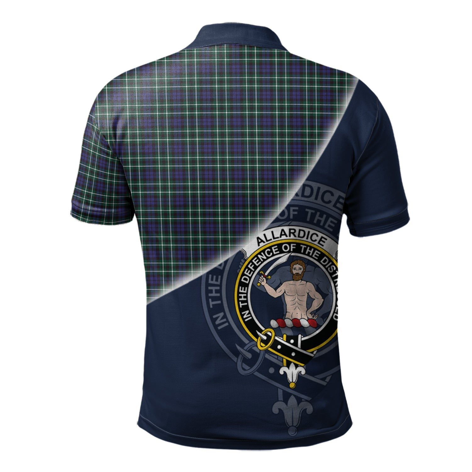 Allardice Clan Scotland Golf Polo, Tartan Mens Polo Shirts with Scottish Flag Half Style K23
