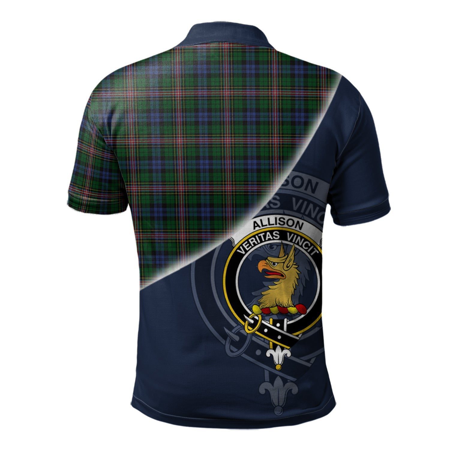 Allison Clan Scotland Golf Polo, Tartan Mens Polo Shirts with Scottish Flag Half Style K23