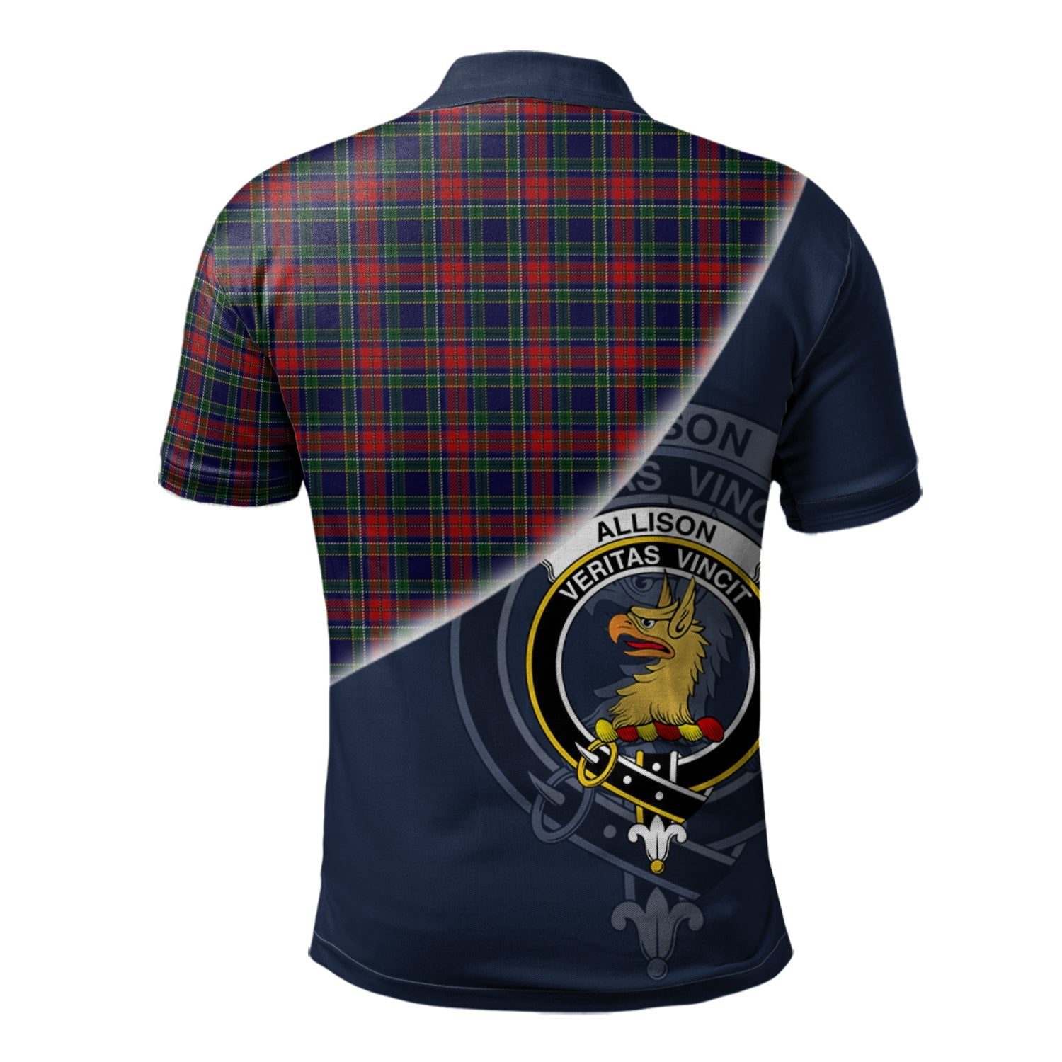 Allison Red Clan Scotland Golf Polo, Tartan Mens Polo Shirts with Scottish Flag Half Style K23