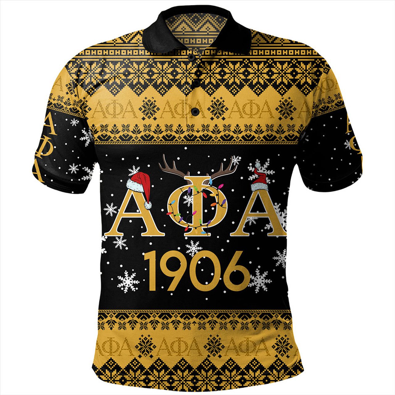 Alpha Phi Alpha Polo Shirt Christmas Symbols Design