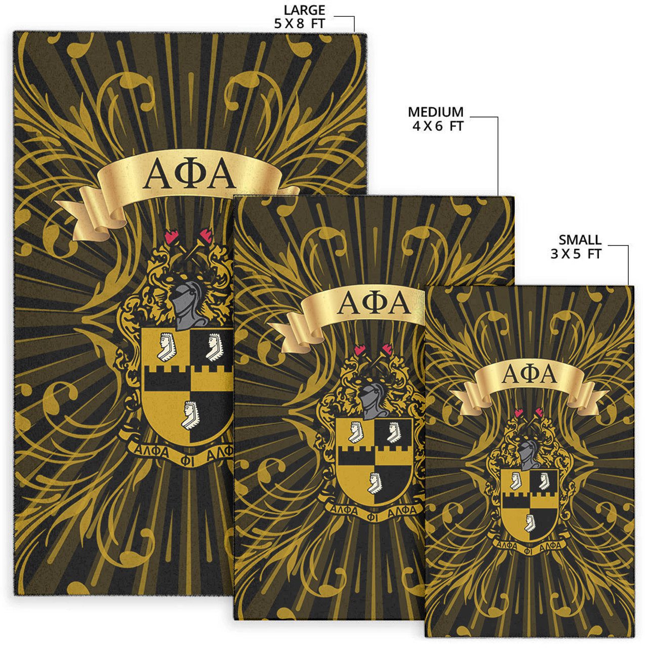 Alpha Phi Alpha Area Rug – Fraternity Vintage Style Area Rug