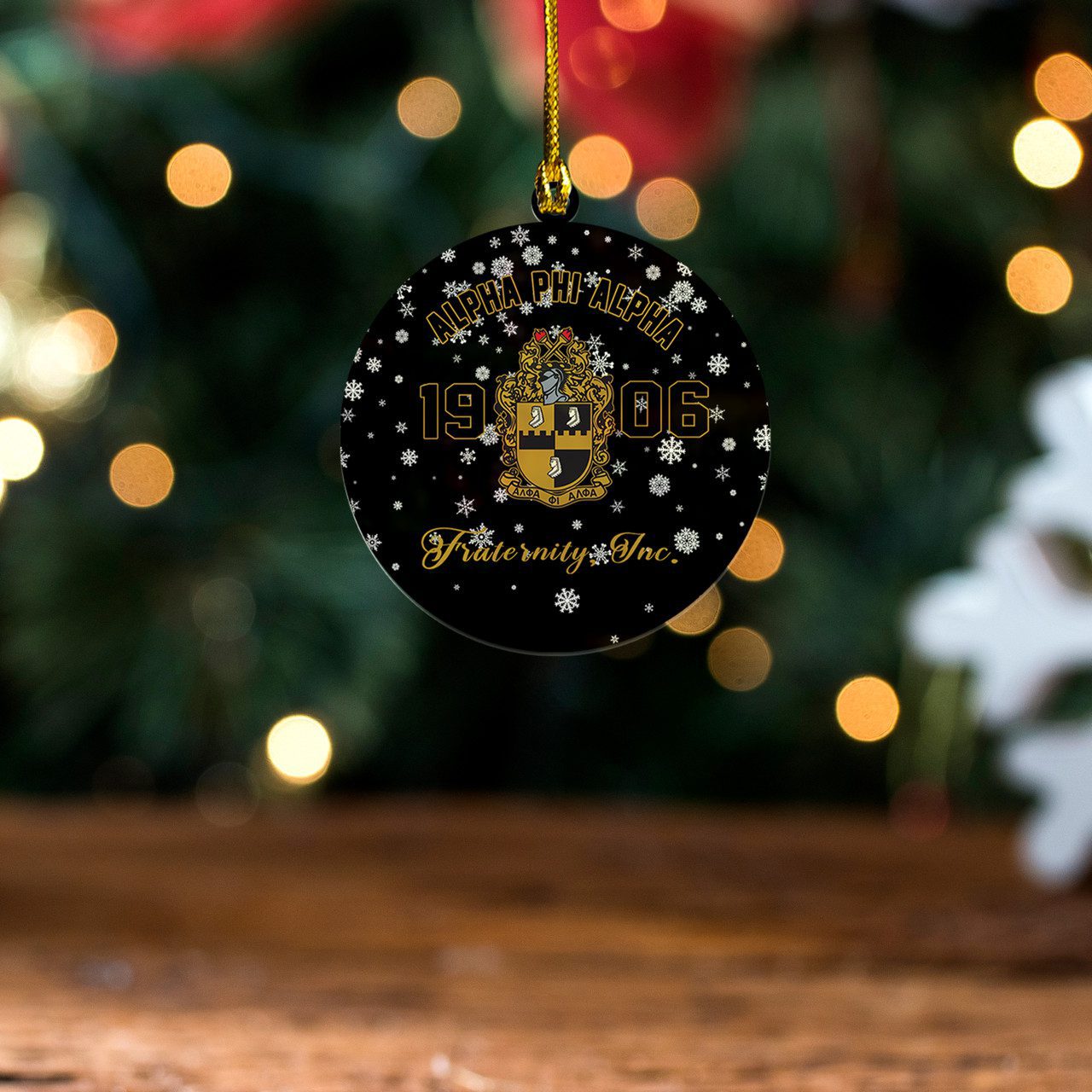 Alpha Phi Alpha Acrylic Ornament Christmas Style