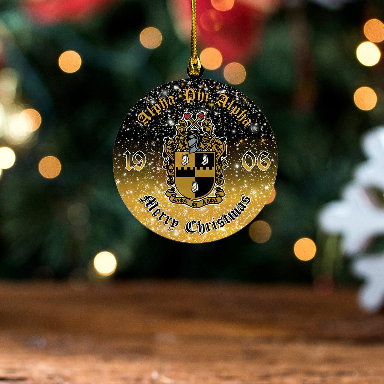 Alpha Phi Alpha Acrylic Ornament Merry Christmas