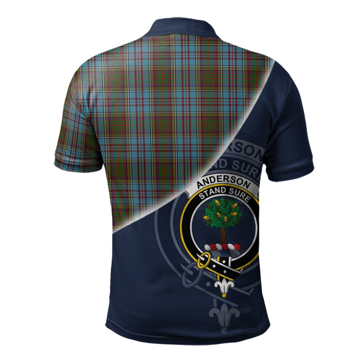 Anderson Clan Scotland Golf Polo, Tartan Mens Polo Shirts with Scottish Flag Half Style K23