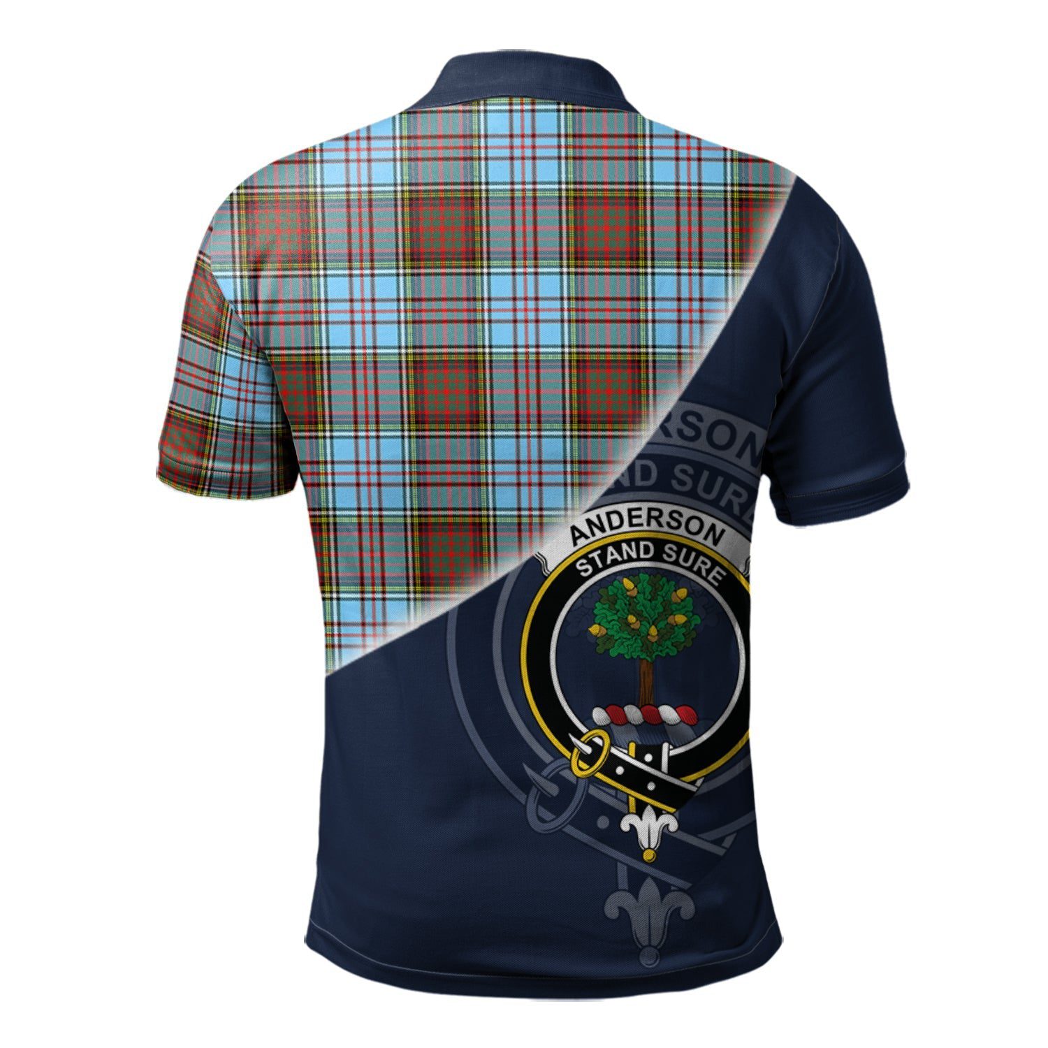 Anderson Ancient Clan Scotland Golf Polo, Tartan Mens Polo Shirts with Scottish Flag Half Style K23