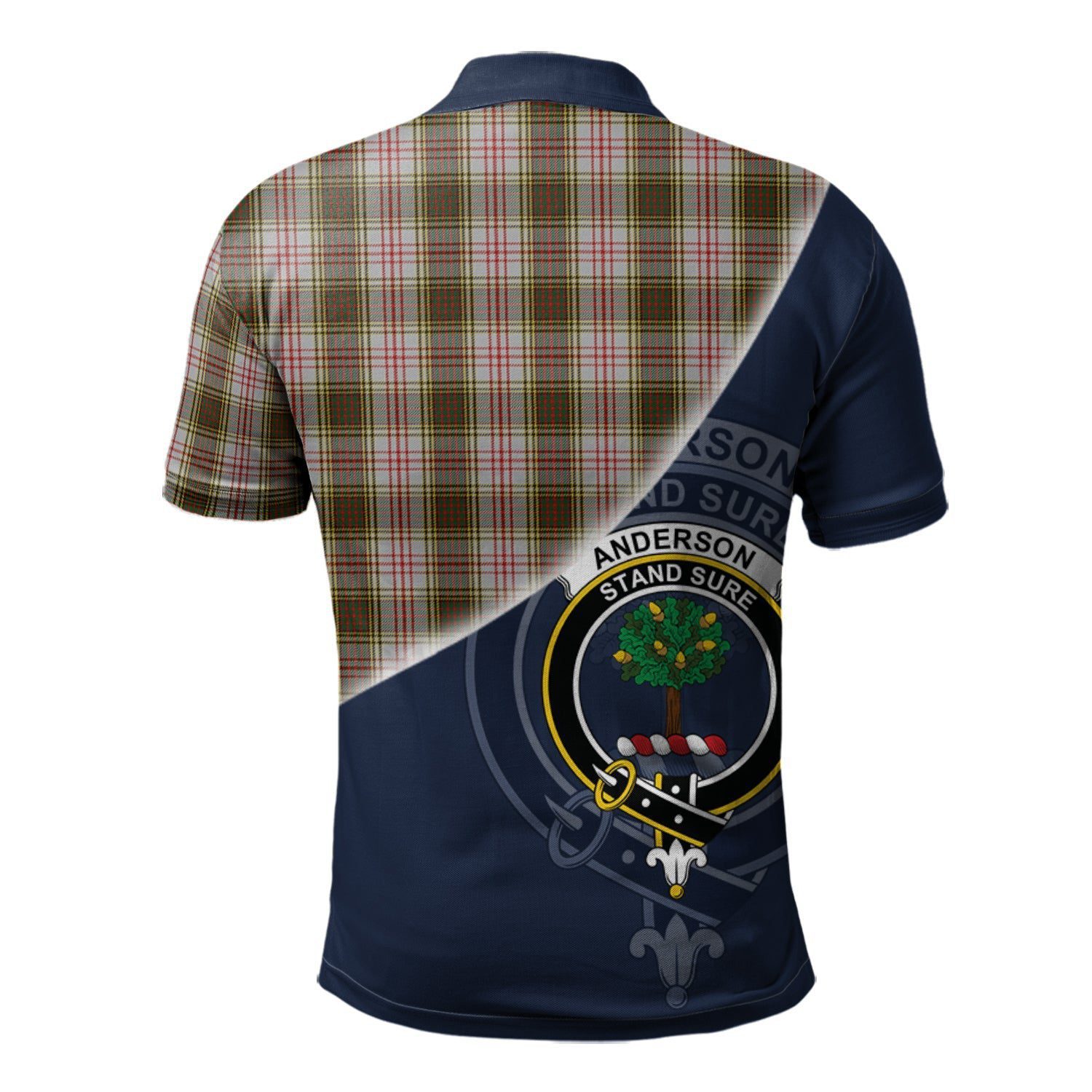 Anderson Dress Clan Scotland Golf Polo, Tartan Mens Polo Shirts with Scottish Flag Half Style K23