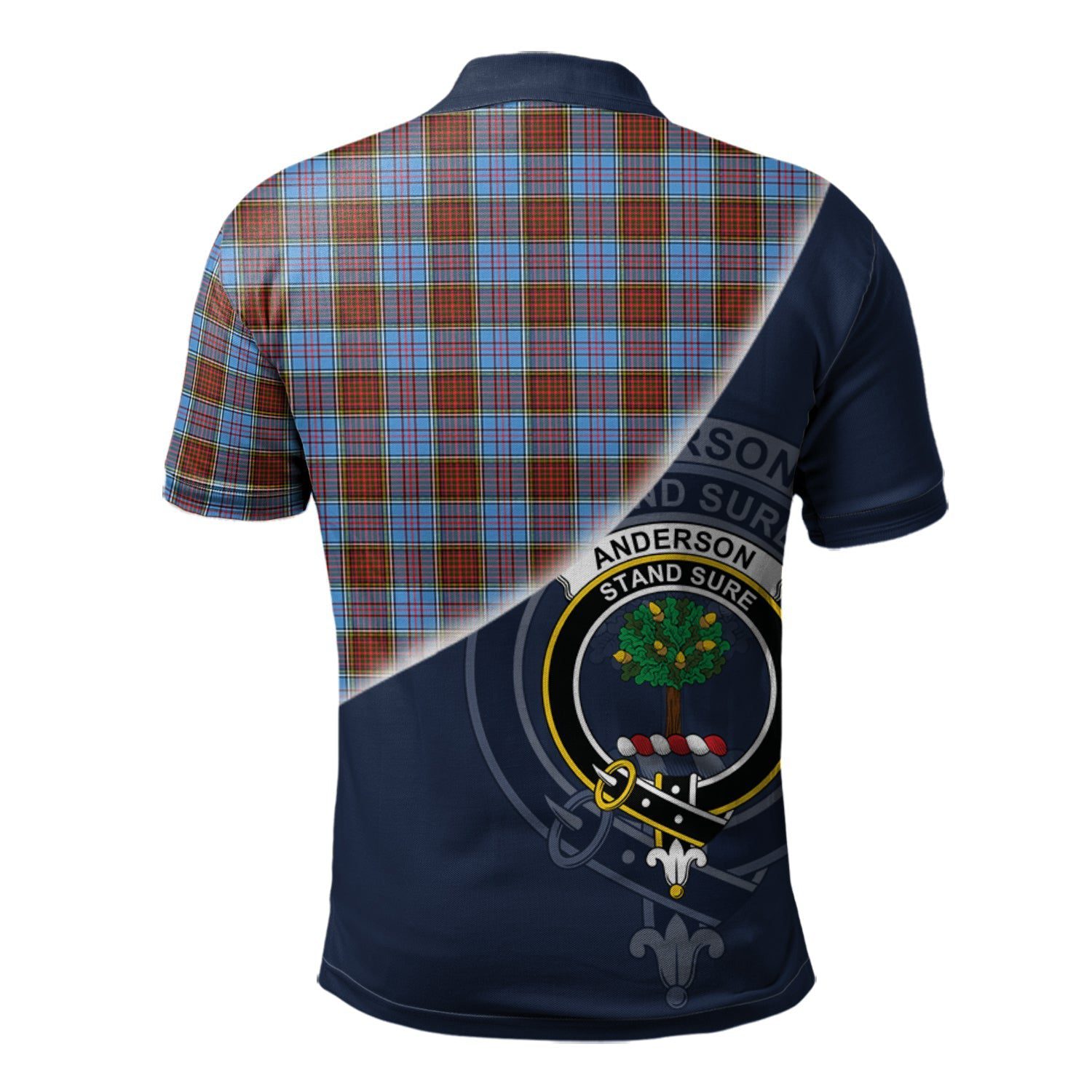 Anderson Modern Clan Scotland Golf Polo, Tartan Mens Polo Shirts with Scottish Flag Half Style K23