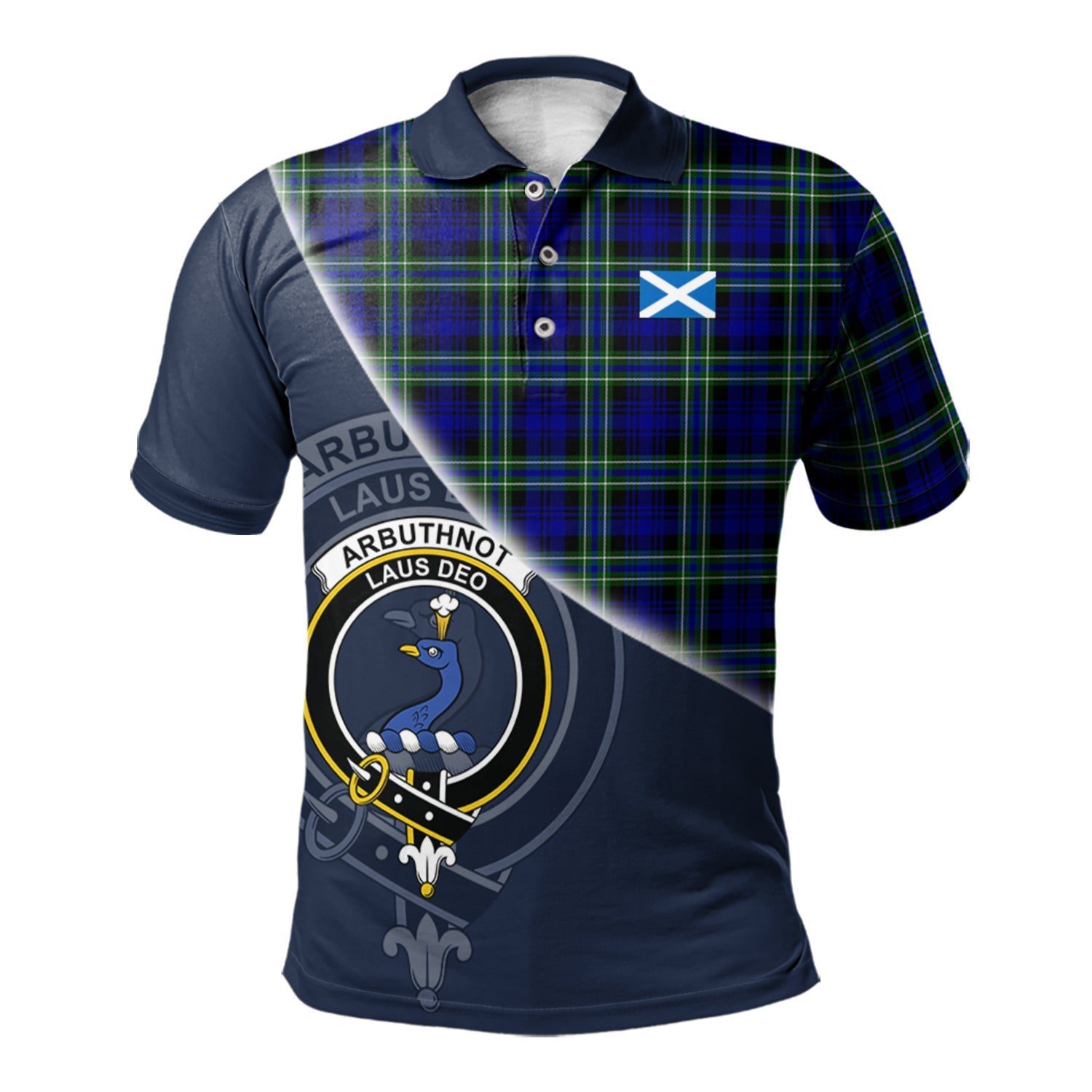 Arbuthnot Modern Clan Scotland Golf Polo, Tartan Mens Polo Shirts with Scottish Flag Half Style K23