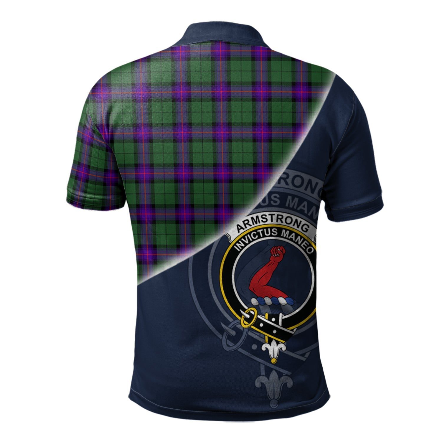 Armstrong Modern Clan Scotland Golf Polo, Tartan Mens Polo Shirts with Scottish Flag Half Style K23