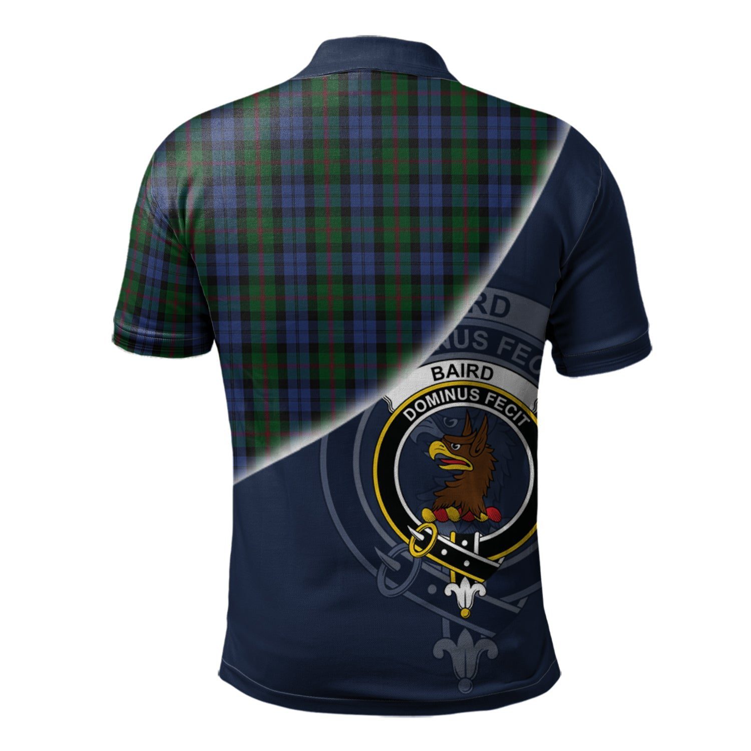 Baird Clan Scotland Golf Polo, Tartan Mens Polo Shirts with Scottish Flag Half Style K23