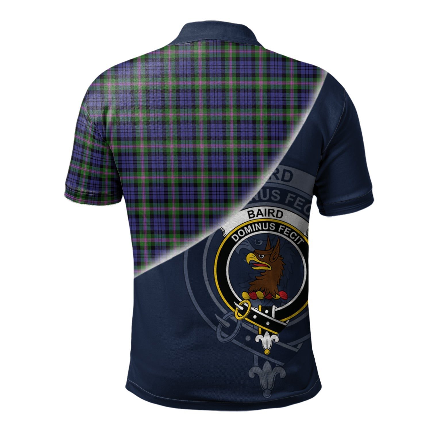 Baird Modern Clan Scotland Golf Polo, Tartan Mens Polo Shirts with Scottish Flag Half Style K23
