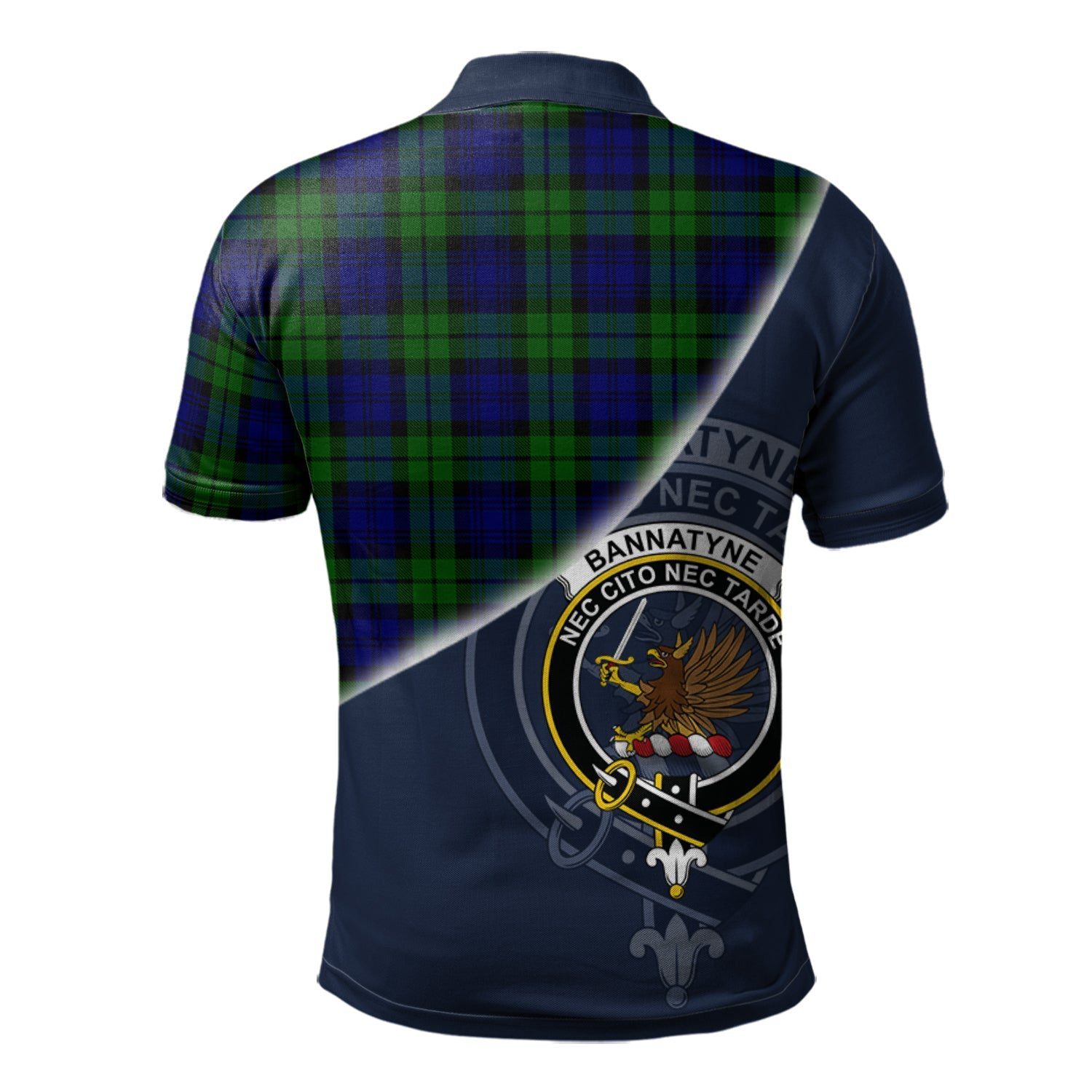 Bannatyne Clan Scotland Golf Polo, Tartan Mens Polo Shirts with Scottish Flag Half Style K23