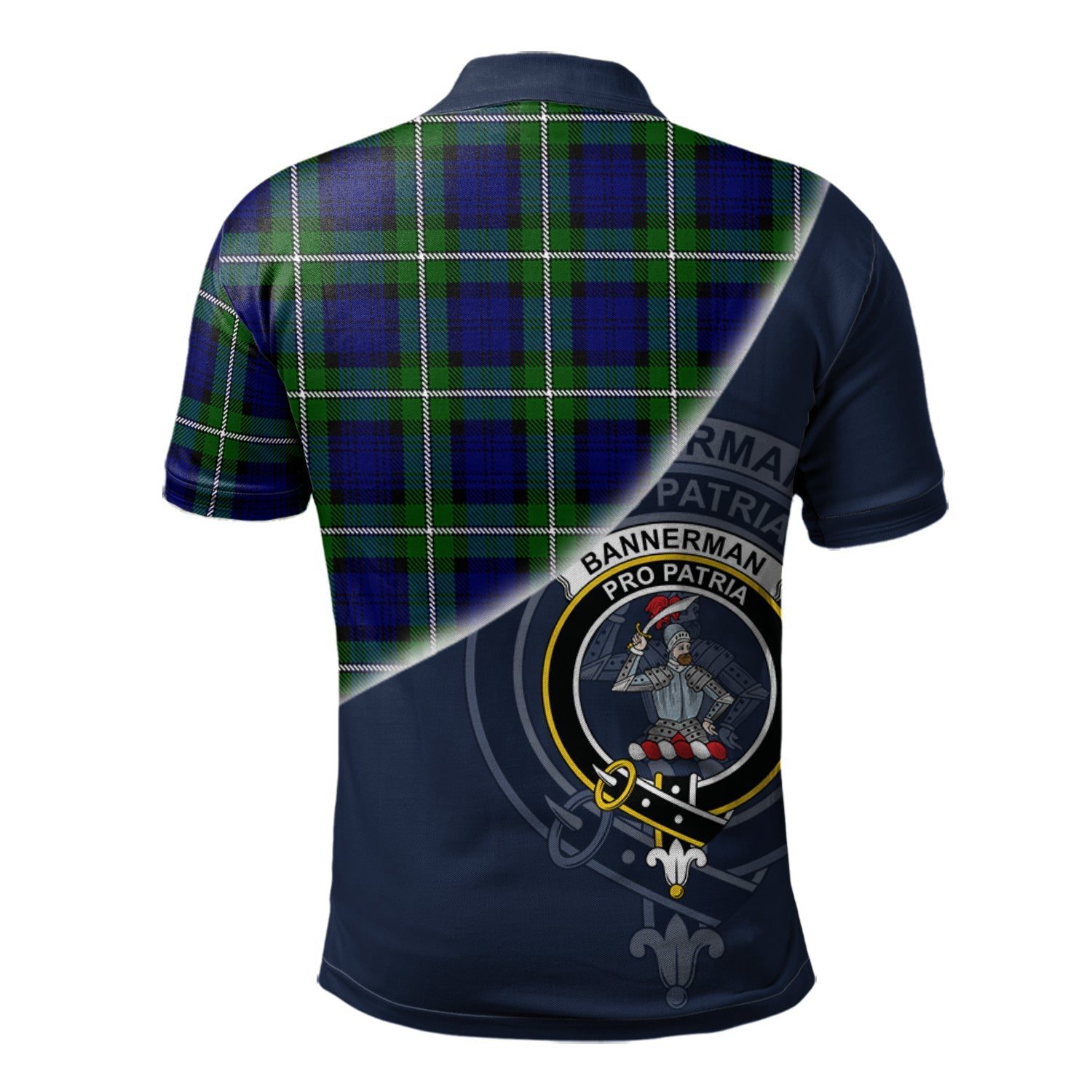 Bannerman Clan Scotland Golf Polo, Tartan Mens Polo Shirts with Scottish Flag Half Style K23