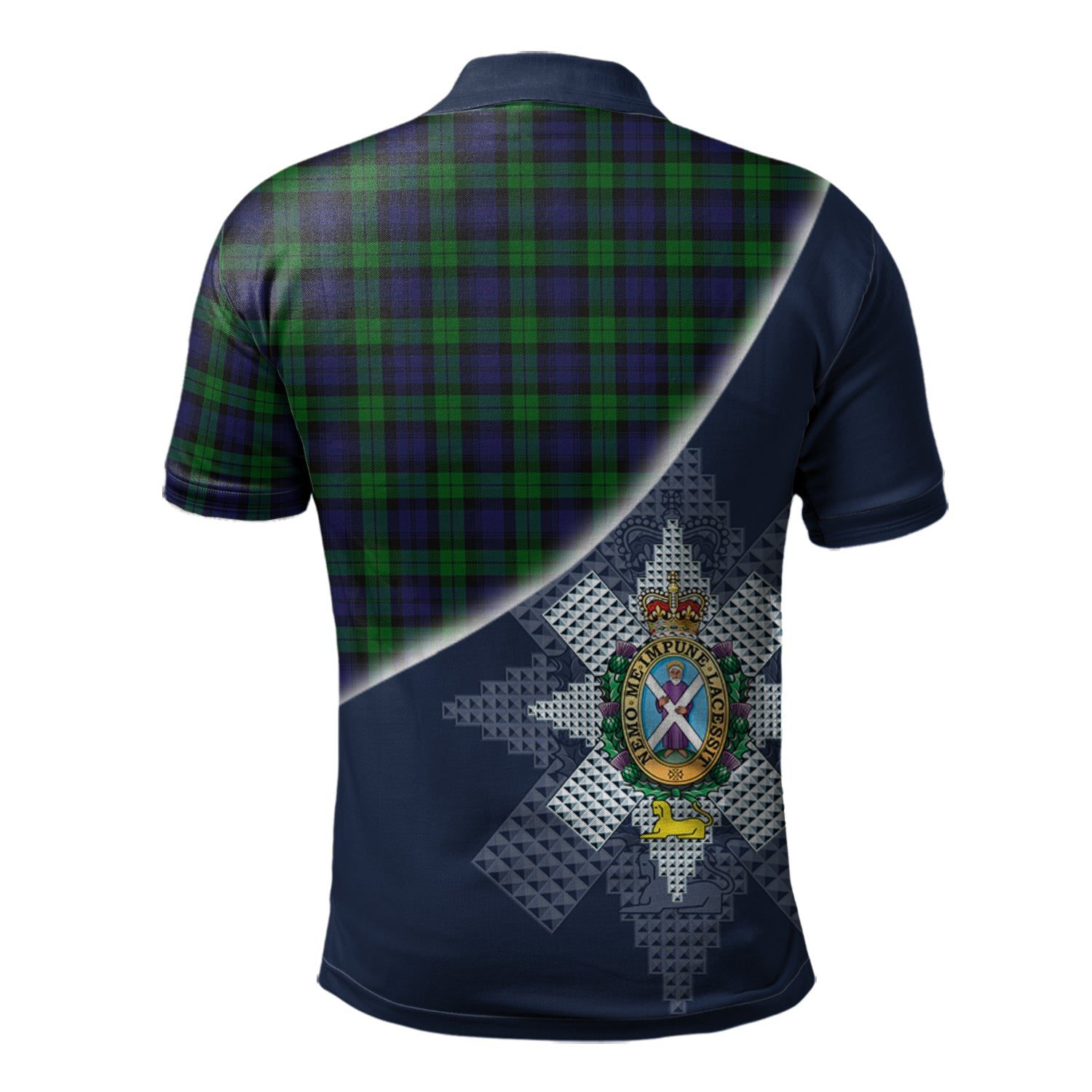 Black Watch Clan Scotland Golf Polo, Tartan Mens Polo Shirts with Scottish Flag Half Style K23