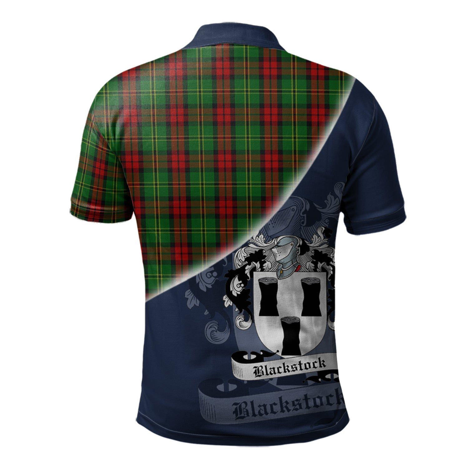 Blackstock Hunting Clan Scotland Golf Polo, Tartan Mens Polo Shirts with Scottish Flag Half Style K23