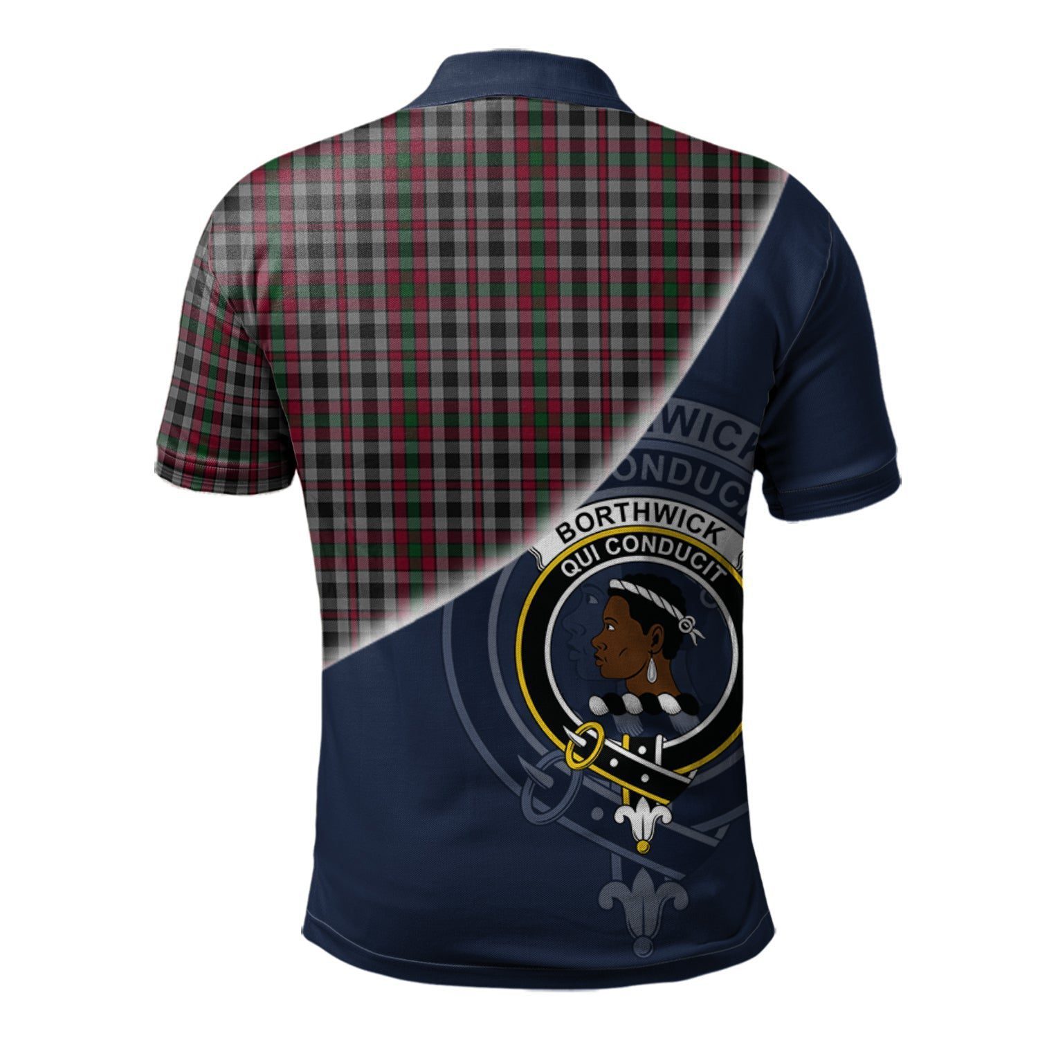Borthwick Clan Scotland Golf Polo, Tartan Mens Polo Shirts with Scottish Flag Half Style K23