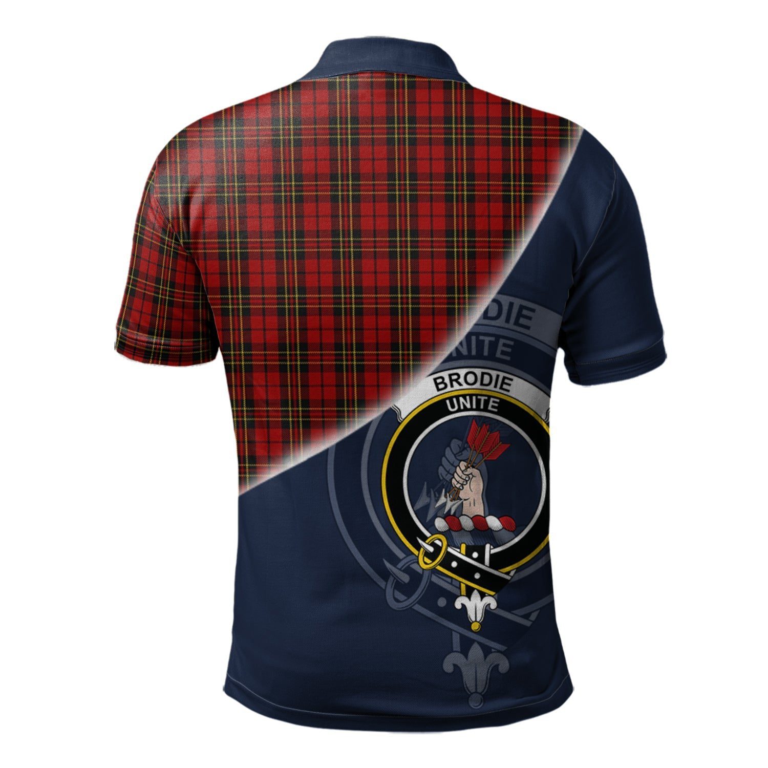 Brodie Clan Scotland Golf Polo, Tartan Mens Polo Shirts with Scottish Flag Half Style K23