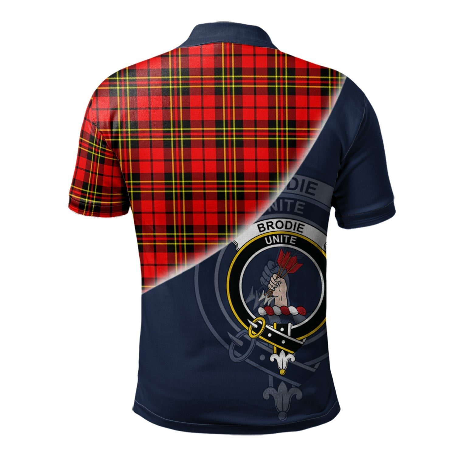 Brodie Modern Clan Scotland Golf Polo, Tartan Mens Polo Shirts with Scottish Flag Half Style K23