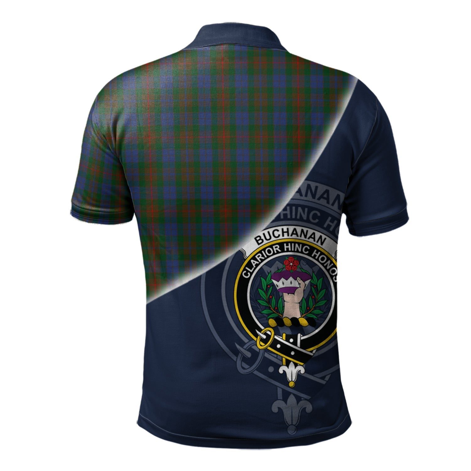 Buchanan Hunting Clan Scotland Golf Polo, Tartan Mens Polo Shirts with Scottish Flag Half Style K23