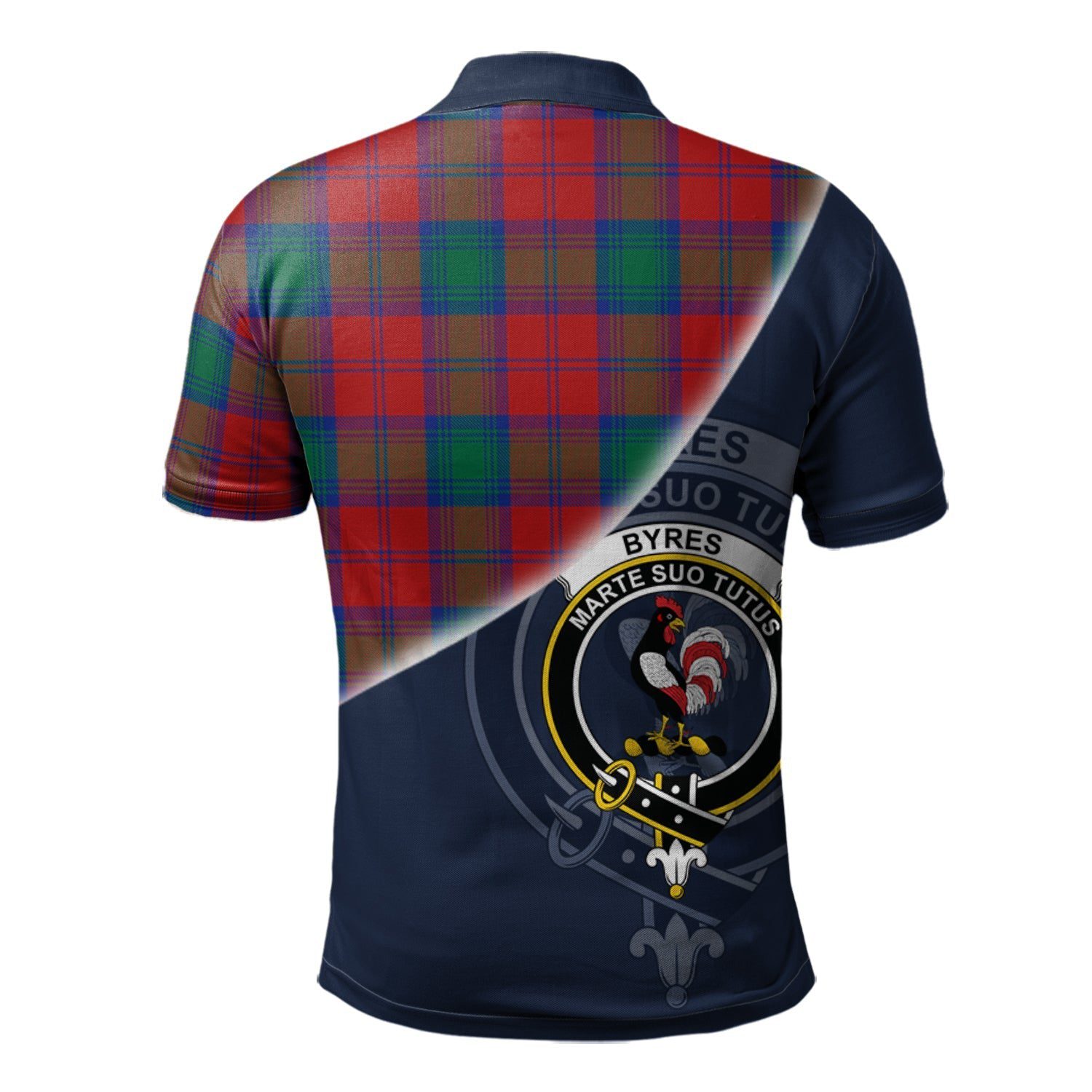 Byres (Byses) Clan Scotland Golf Polo, Tartan Mens Polo Shirts with Scottish Flag Half Style K23
