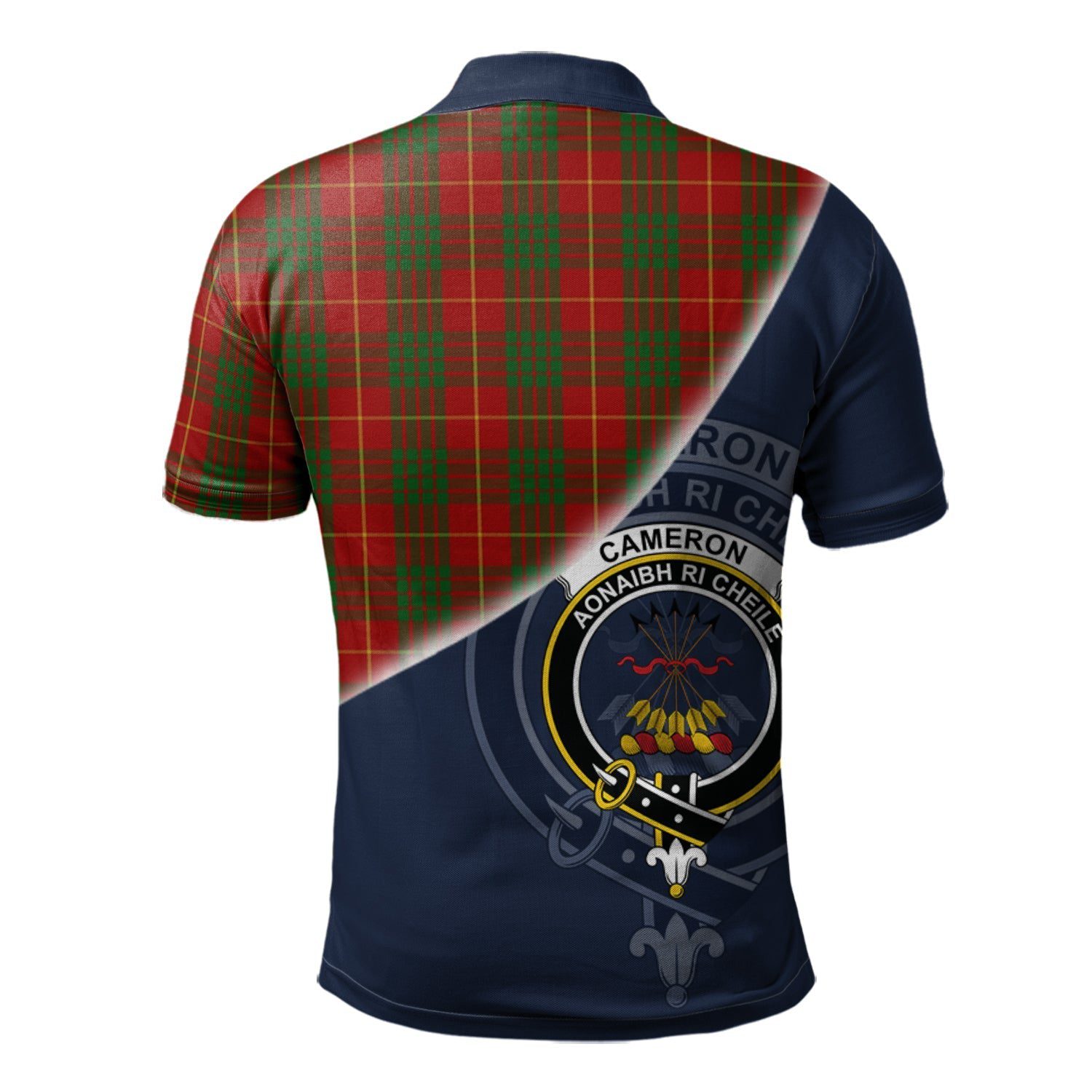 Cameron Clan Scotland Golf Polo, Tartan Mens Polo Shirts with Scottish Flag Half Style K23