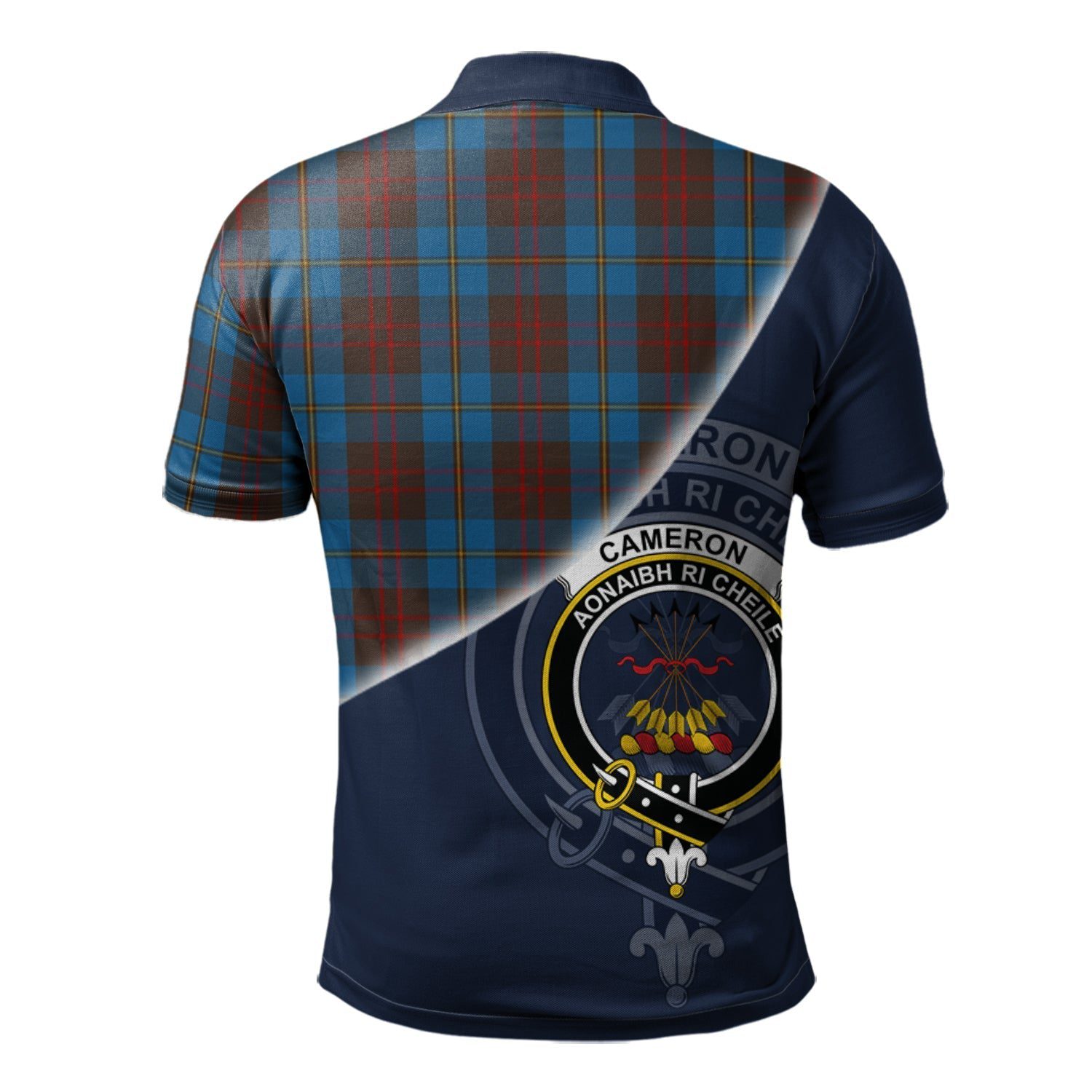 Cameron Hunting Clan Scotland Golf Polo, Tartan Mens Polo Shirts with Scottish Flag Half Style K23