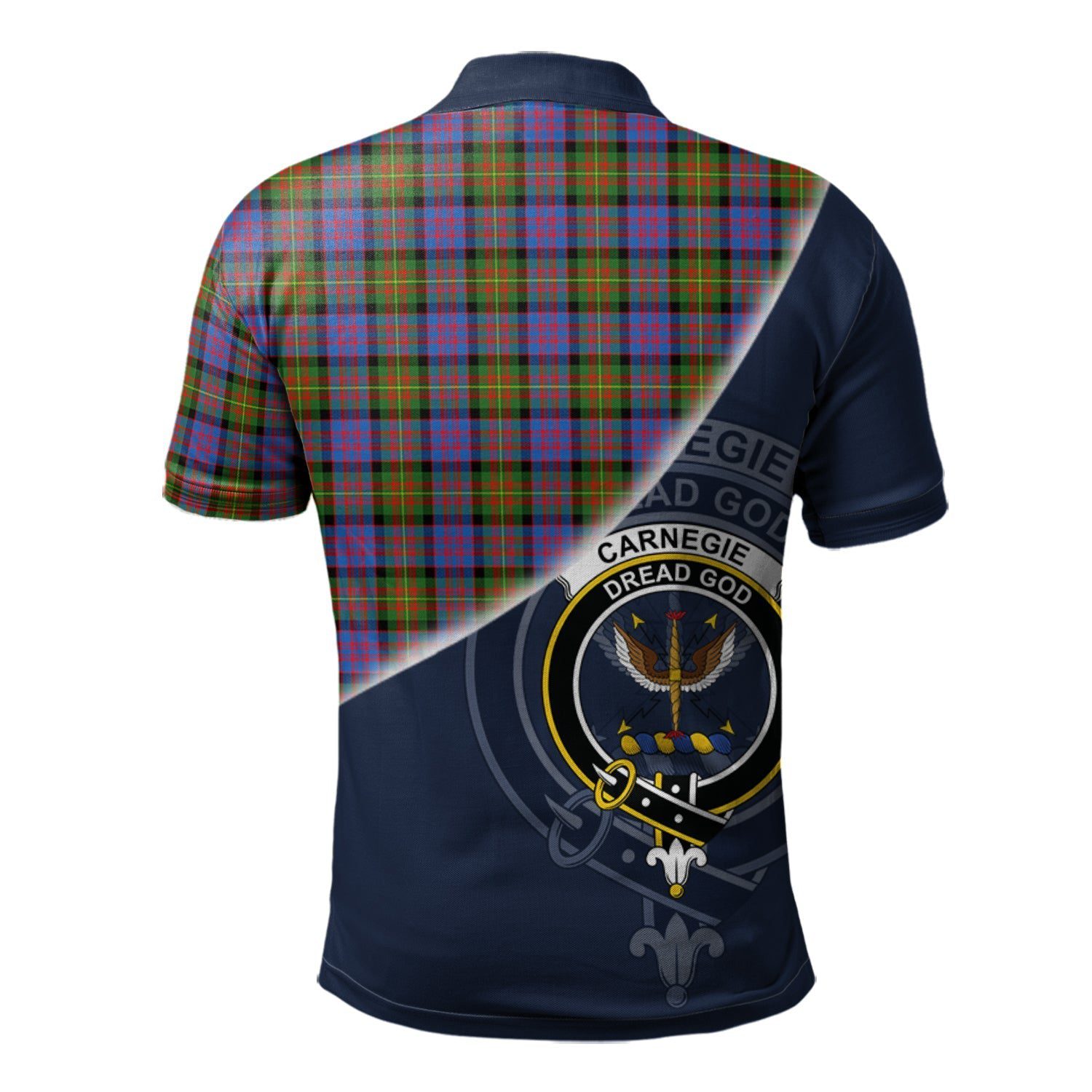 Carnegie Ancient Clan Scotland Golf Polo, Tartan Mens Polo Shirts with Scottish Flag Half Style K23