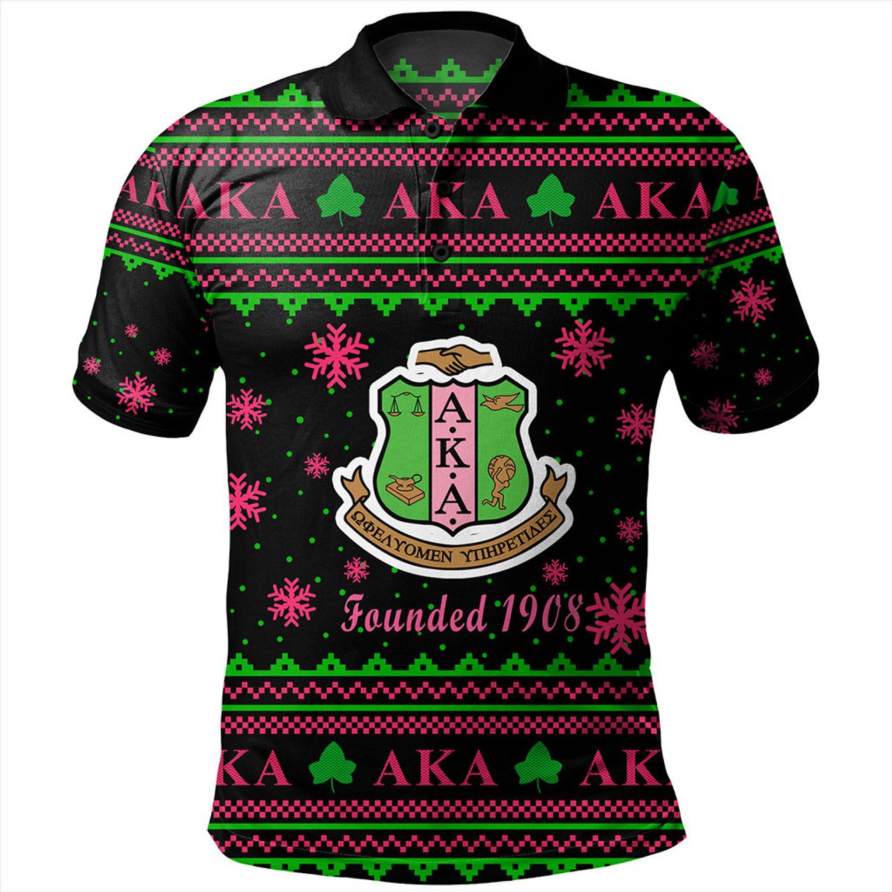 Alpha Kappa Alpha Polo Shirt Christmas Founded 1908