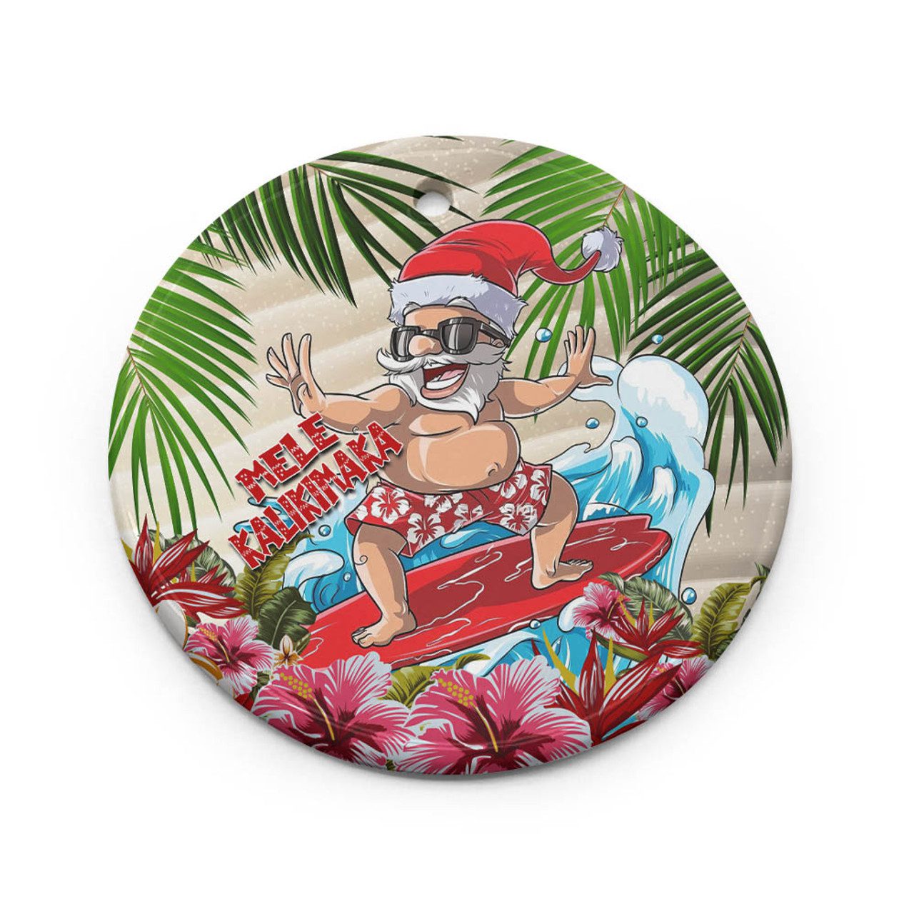 Hawaii Ceramic Ornament Santa Claus Christmas Tropical
