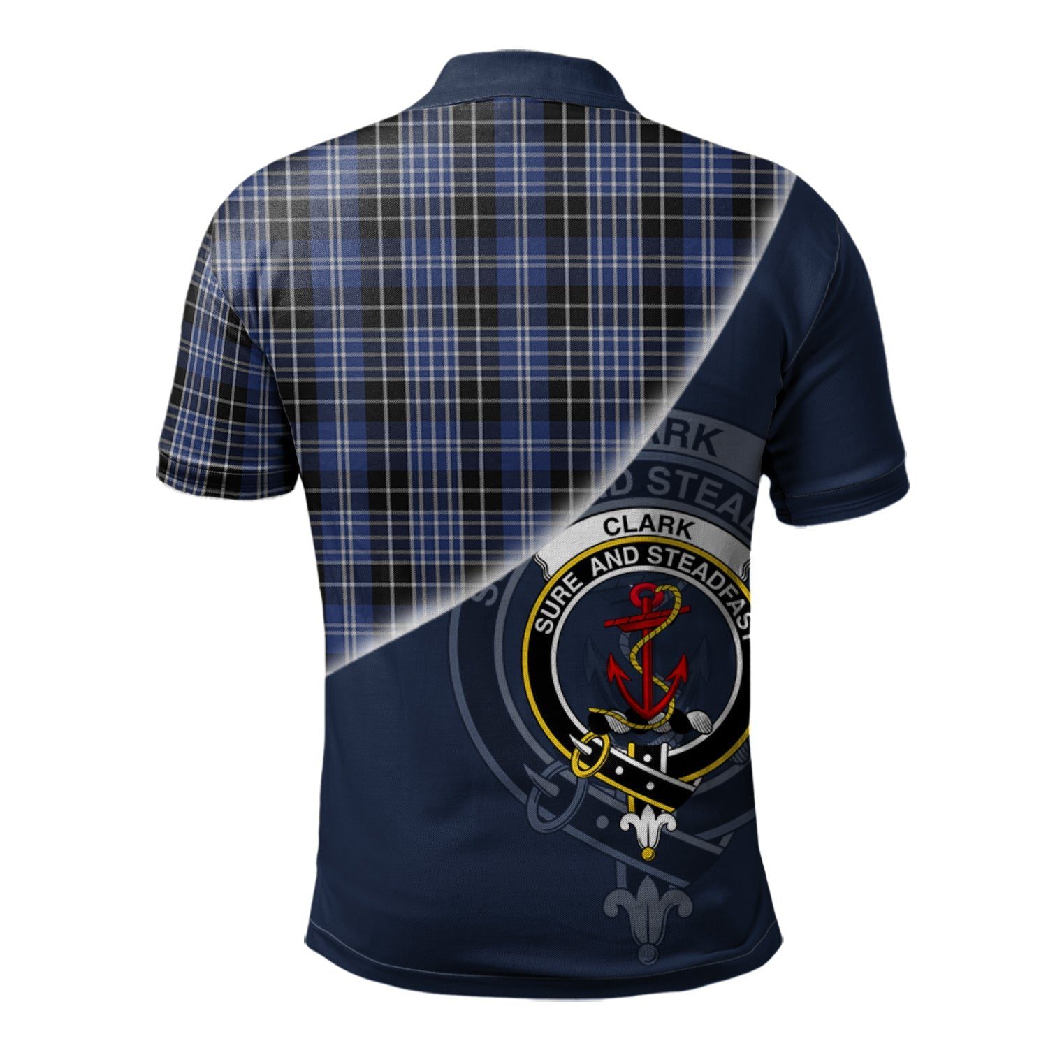Clark Clan Scotland Golf Polo, Tartan Mens Polo Shirts with Scottish Flag Half Style K23