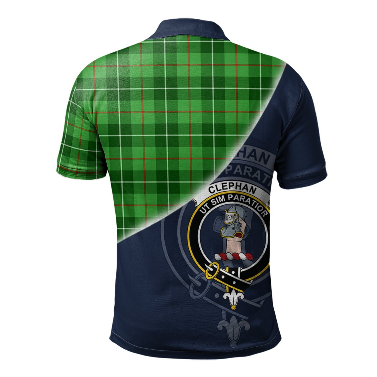 Clephan Clan Scotland Golf Polo, Tartan Mens Polo Shirts with Scottish Flag Half Style K23