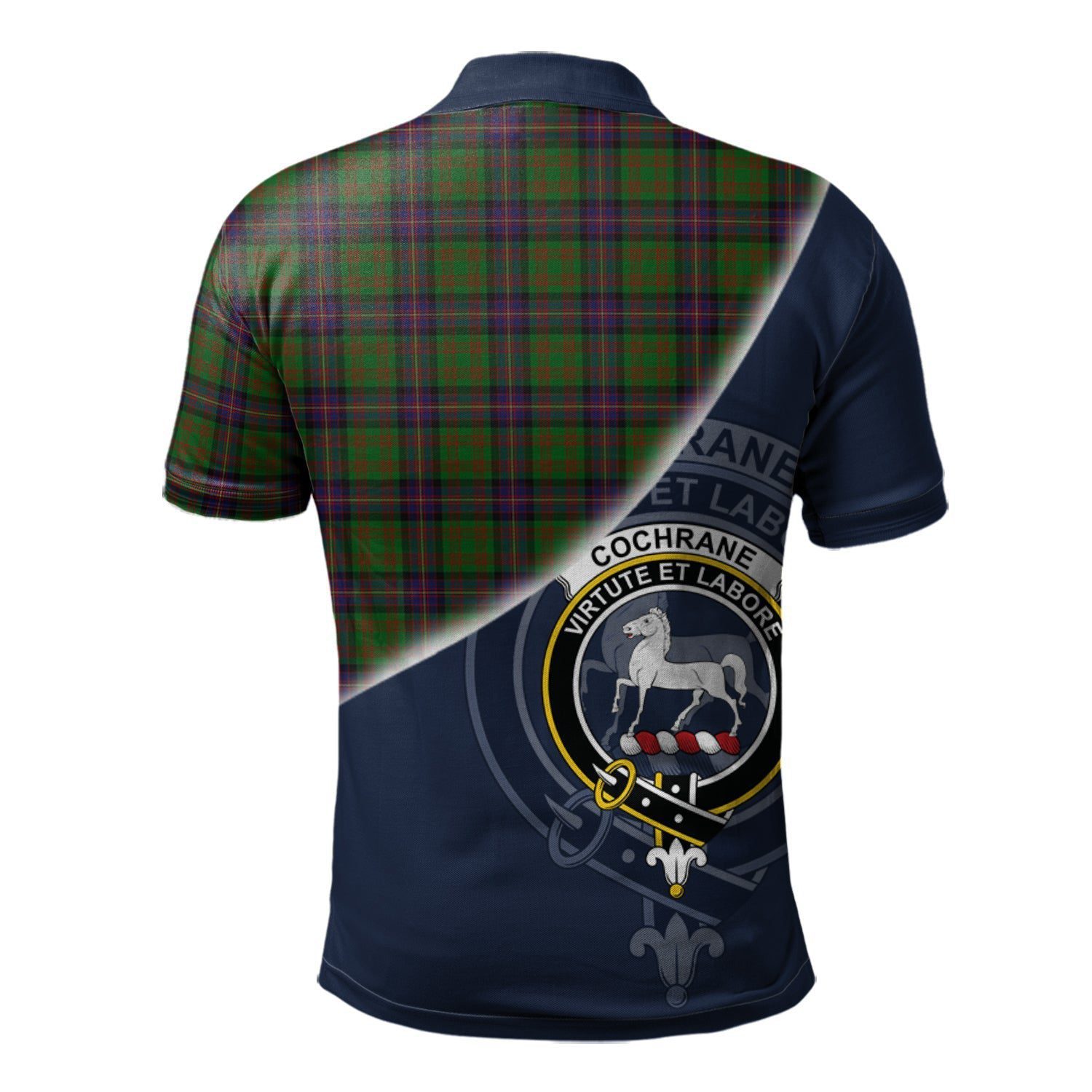 Cochrane Clan Scotland Golf Polo, Tartan Mens Polo Shirts with Scottish Flag Half Style K23
