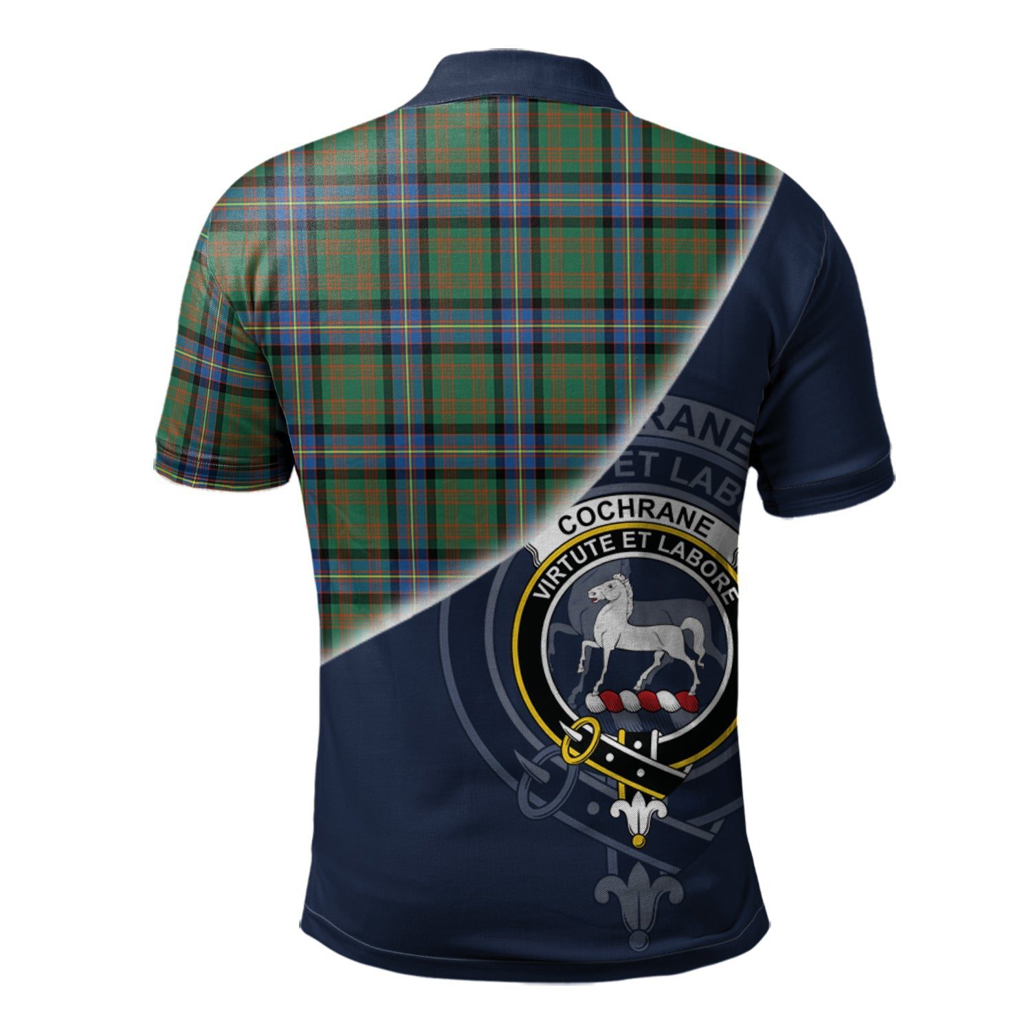 Cochrane Ancient Clan Scotland Golf Polo, Tartan Mens Polo Shirts with Scottish Flag Half Style K23