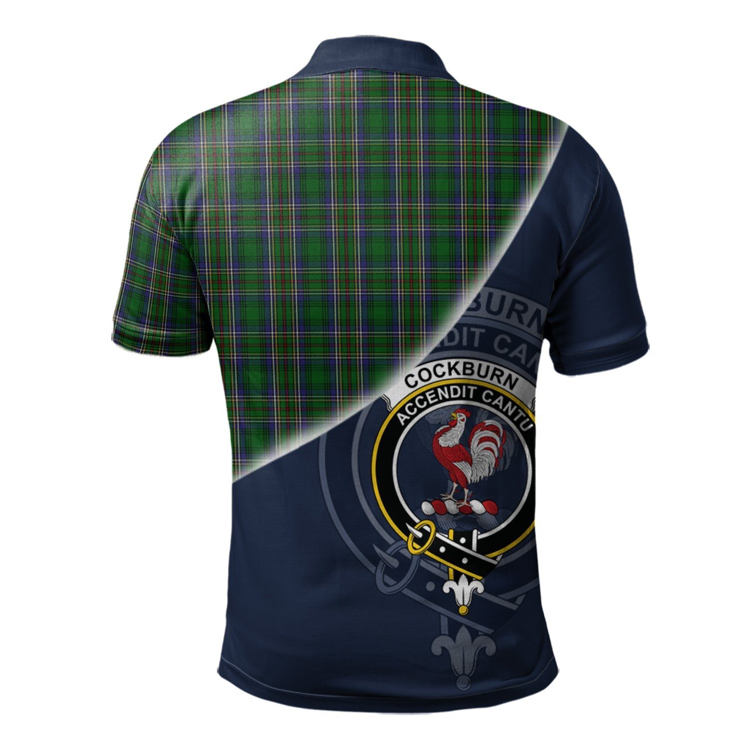 Cockburn Clan Scotland Golf Polo, Tartan Mens Polo Shirts with Scottish Flag Half Style K23