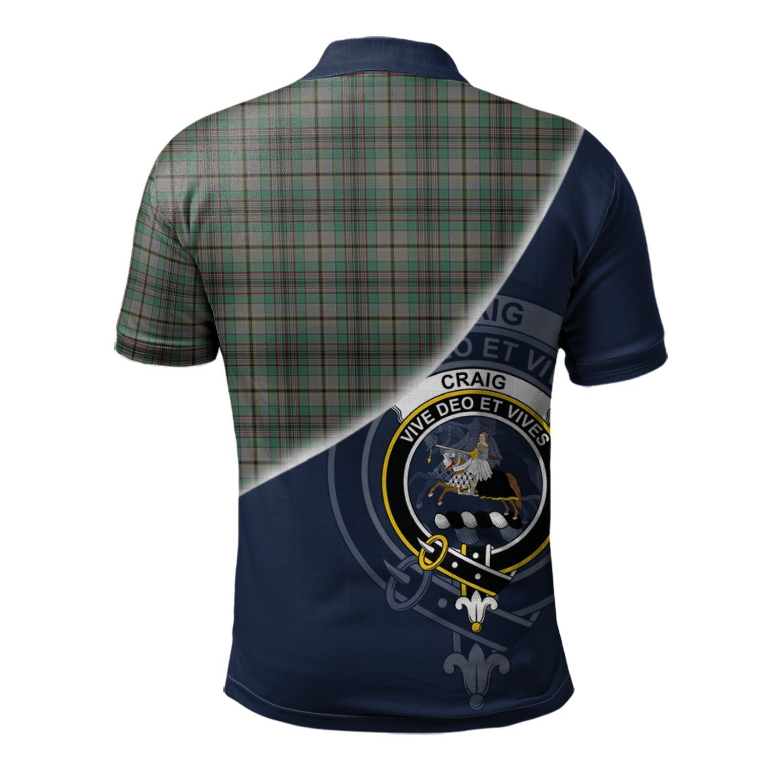 Craig Clan Scotland Golf Polo, Tartan Mens Polo Shirts with Scottish Flag Half Style K23