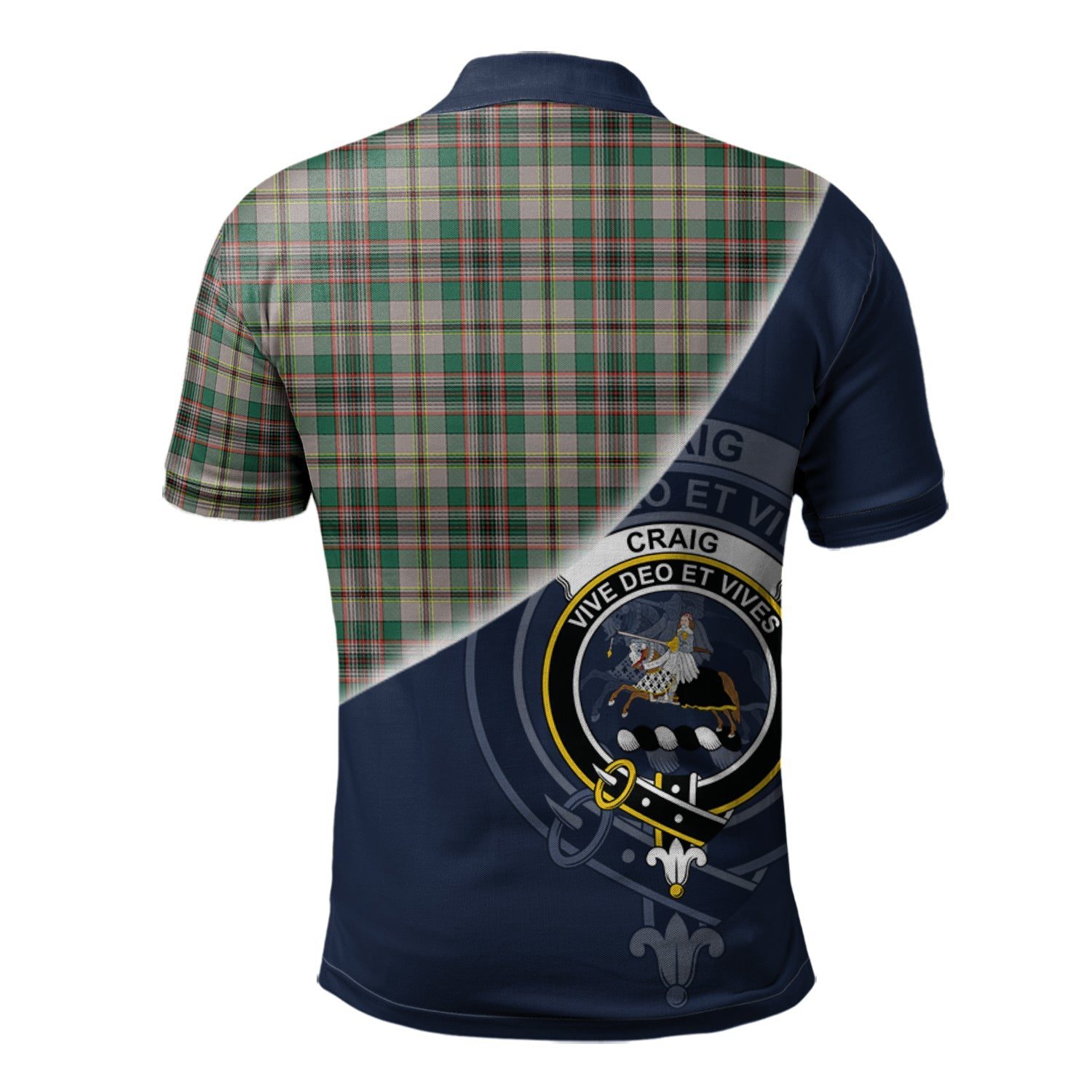 Craig Ancient Clan Scotland Golf Polo, Tartan Mens Polo Shirts with Scottish Flag Half Style K23