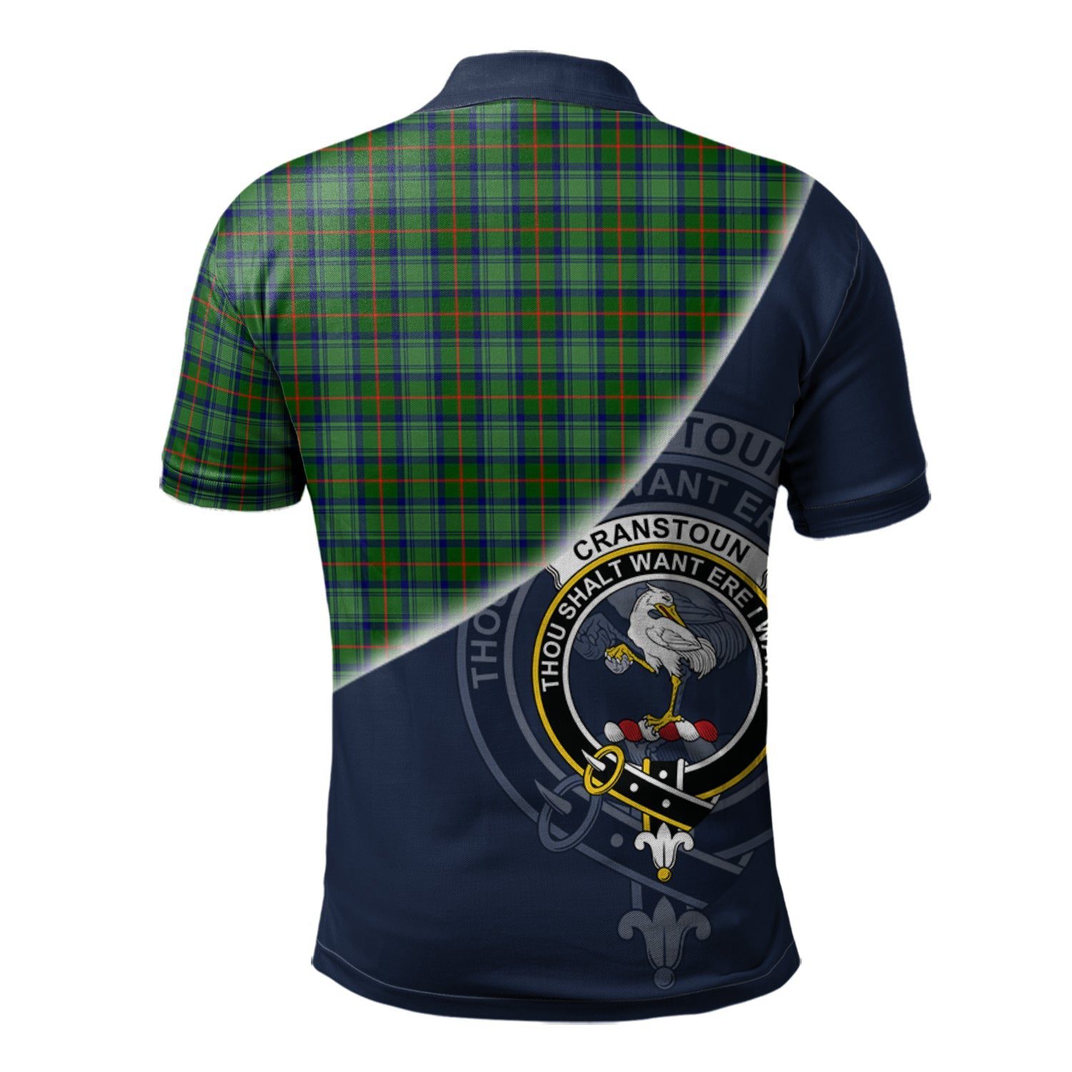 Cranstoun Clan Scotland Golf Polo, Tartan Mens Polo Shirts with Scottish Flag Half Style K23