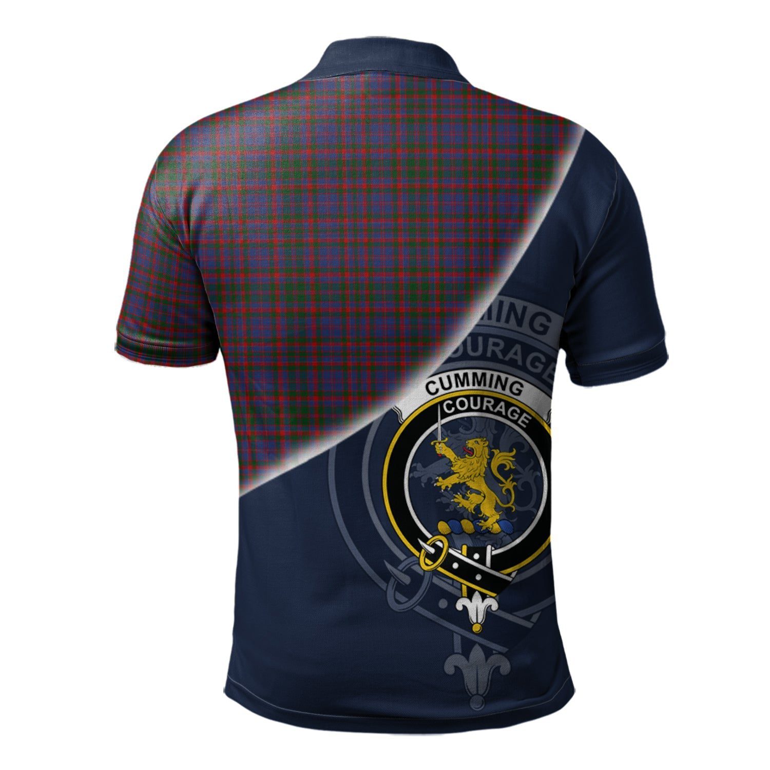 Cumming Clan Scotland Golf Polo, Tartan Mens Polo Shirts with Scottish Flag Half Style K23