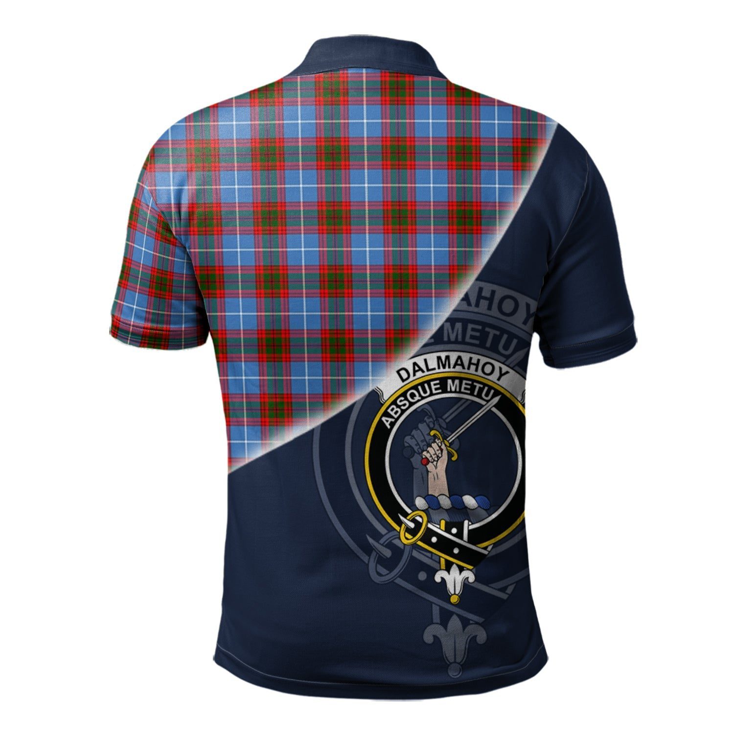 Dalmahoy Clan Scotland Golf Polo, Tartan Mens Polo Shirts with Scottish Flag Half Style K23