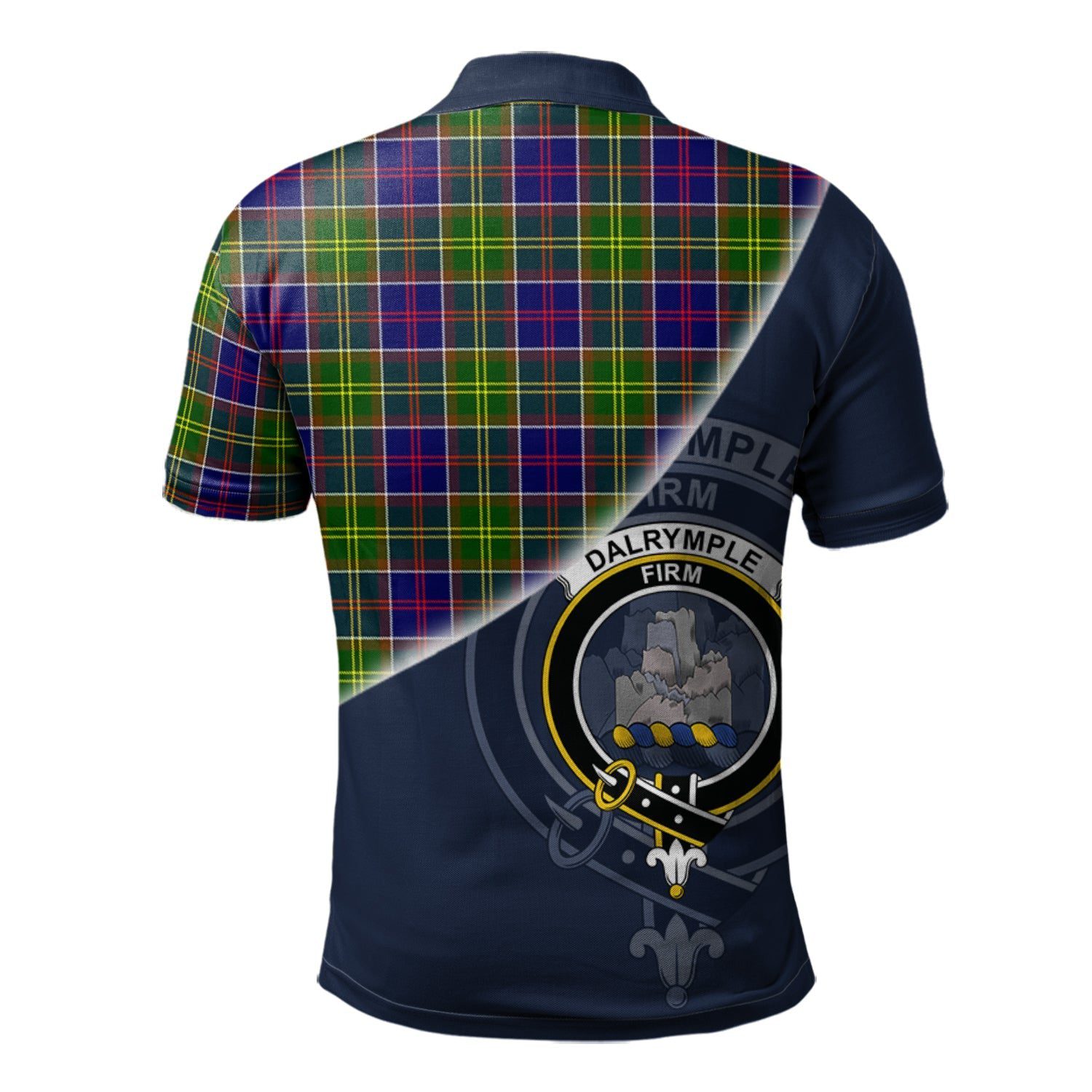 Dalrymple Clan Scotland Golf Polo, Tartan Mens Polo Shirts with Scottish Flag Half Style K23