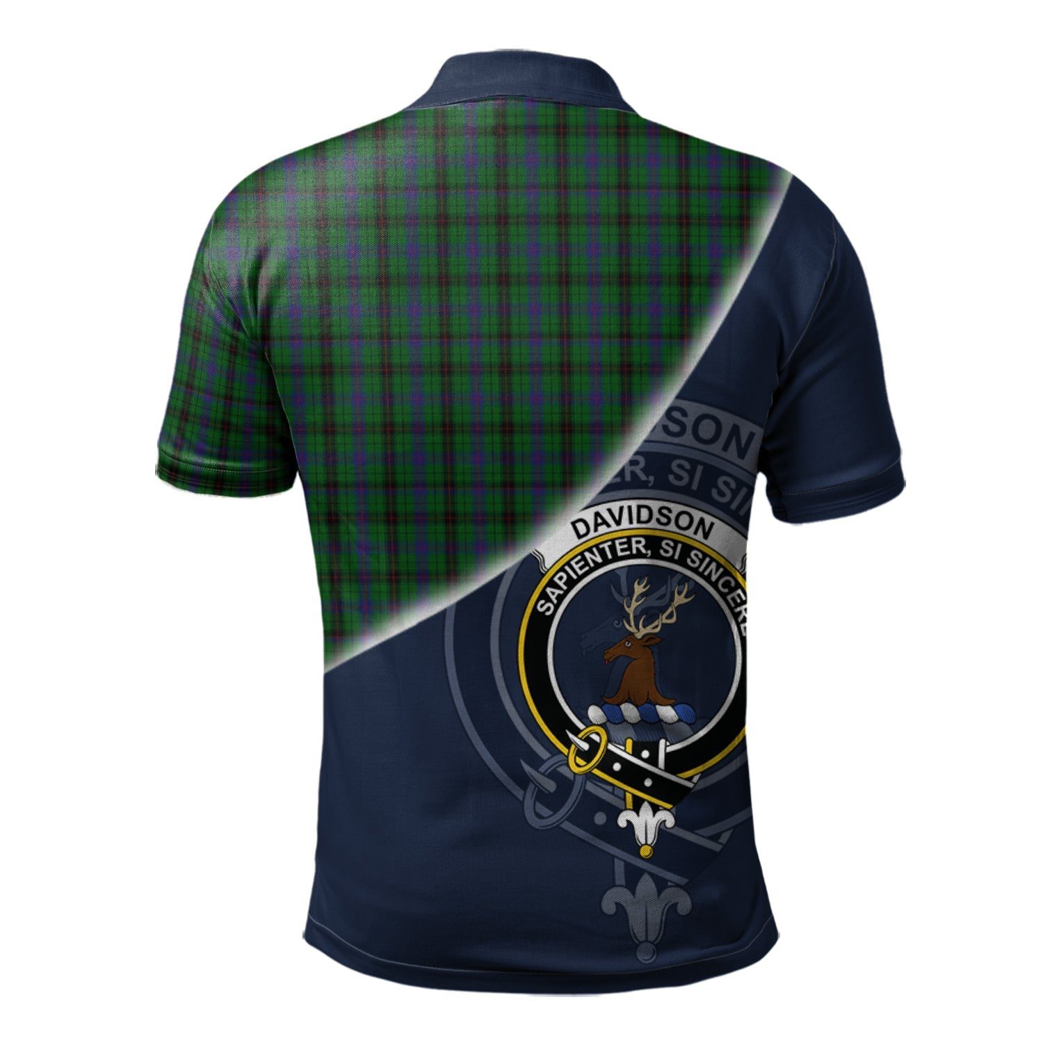 Davidson Clan Scotland Golf Polo, Tartan Mens Polo Shirts with Scottish Flag Half Style K23
