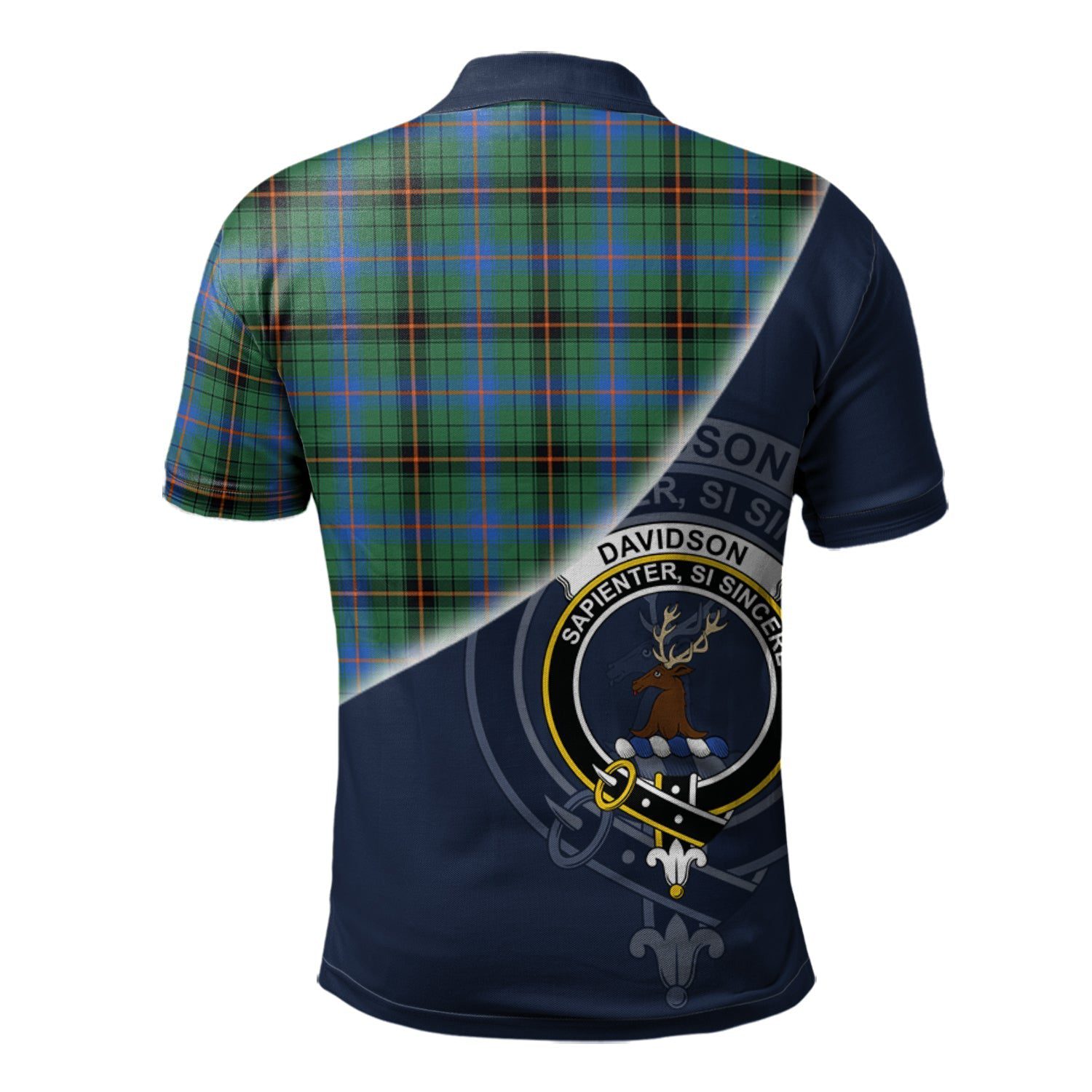 Davidson Ancient Clan Scotland Golf Polo, Tartan Mens Polo Shirts with Scottish Flag Half Style K23