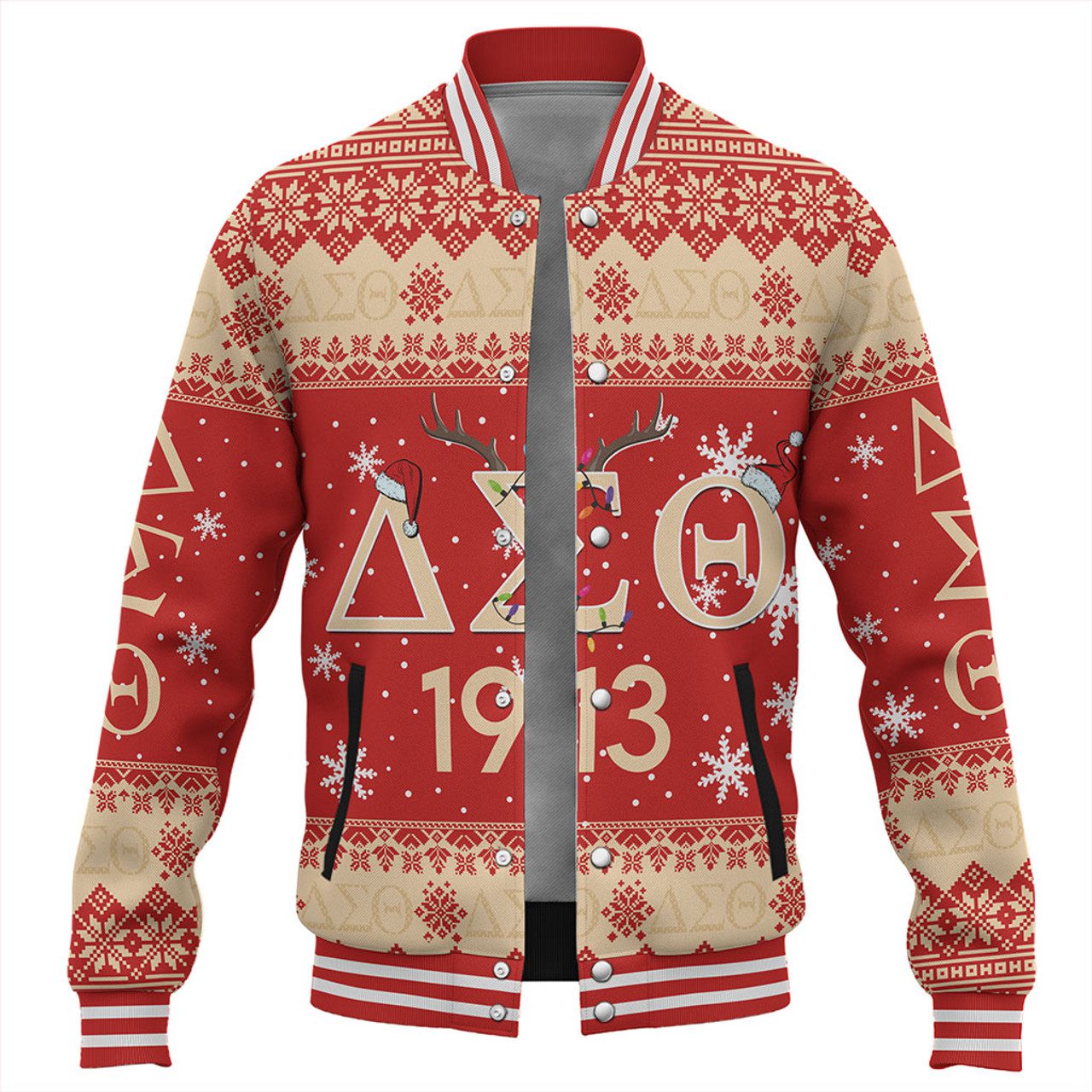 Delta Sigma Theta Baseball Jacket Christmas Symbols Design