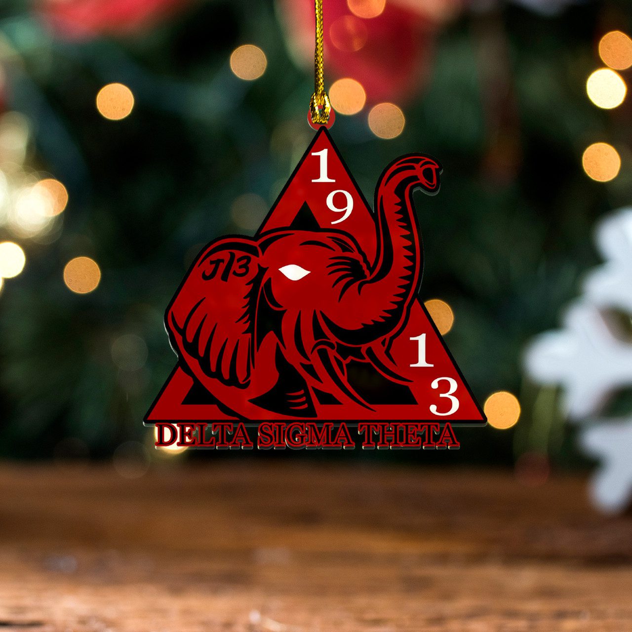 Delta Sigma Theta Acrylic Ornament Elephant