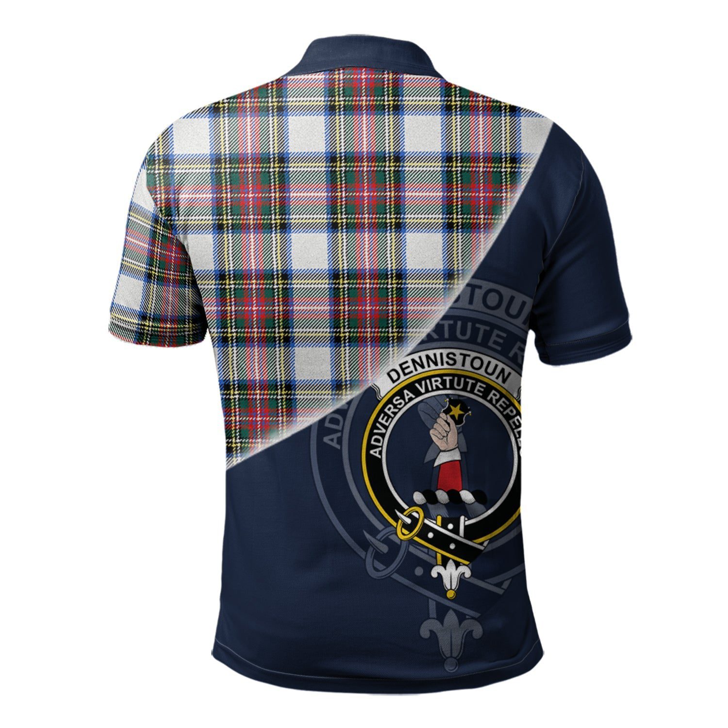 Dennistoun Clan Scotland Golf Polo, Tartan Mens Polo Shirts with Scottish Flag Half Style K23