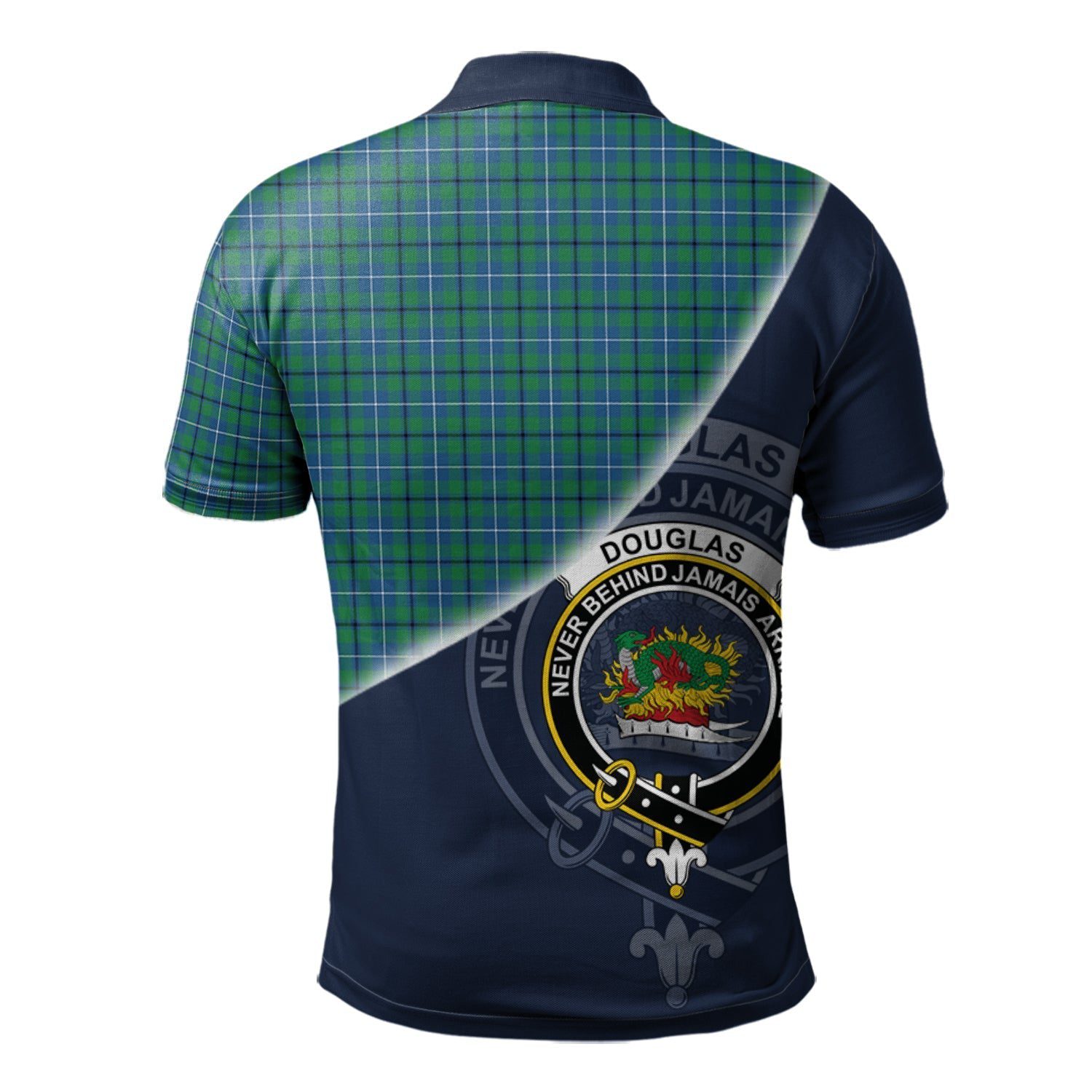 Douglas Ancient Clan Scotland Golf Polo, Tartan Mens Polo Shirts with Scottish Flag Half Style K23