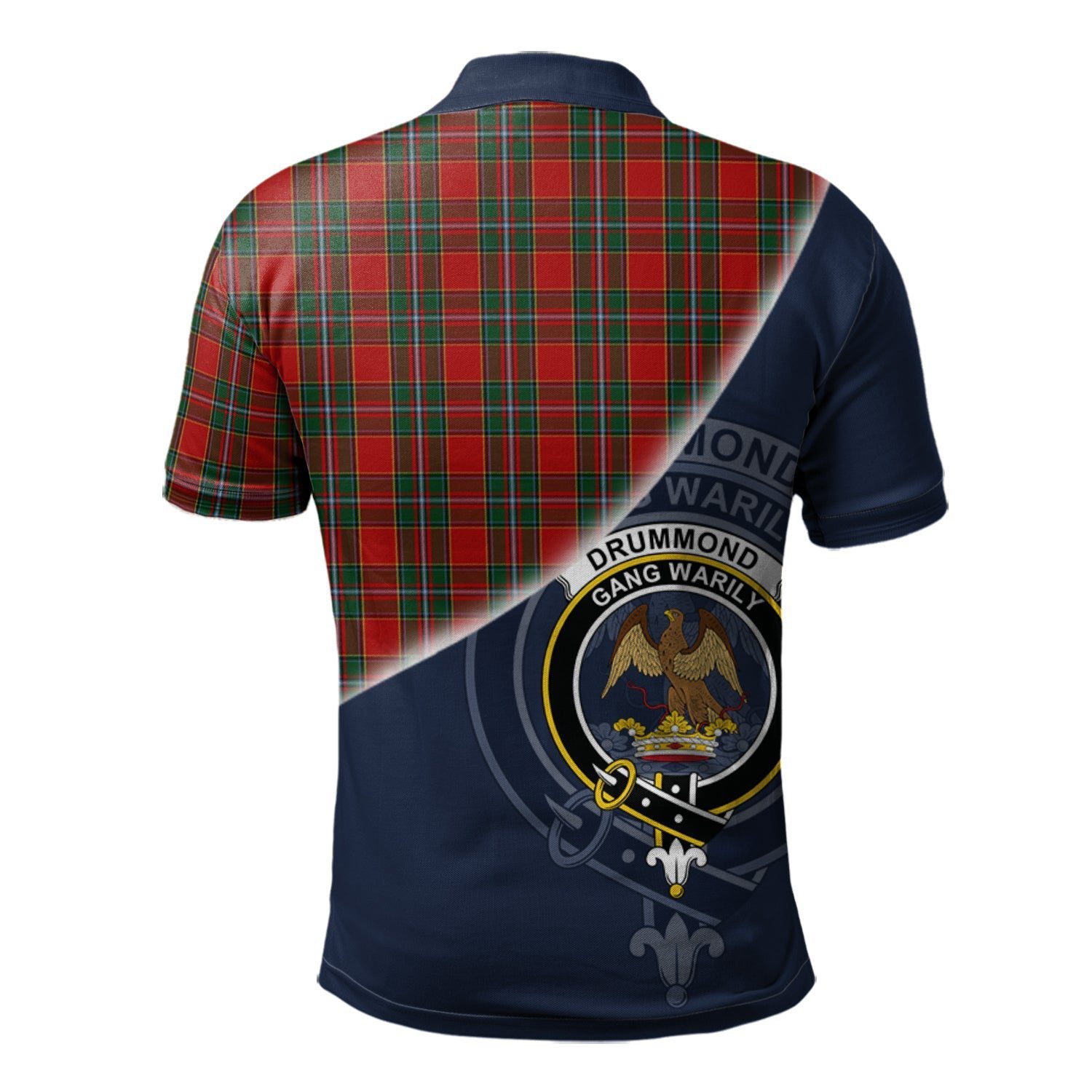 Drummond Ancient Clan Scotland Golf Polo, Tartan Mens Polo Shirts with Scottish Flag Half Style K23