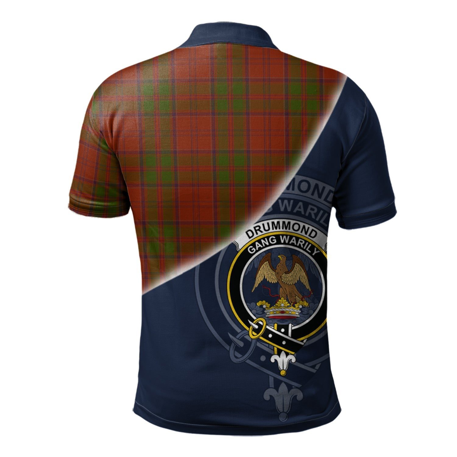 Drummond Clan Clan Scotland Golf Polo, Tartan Mens Polo Shirts with Scottish Flag Half Style K23