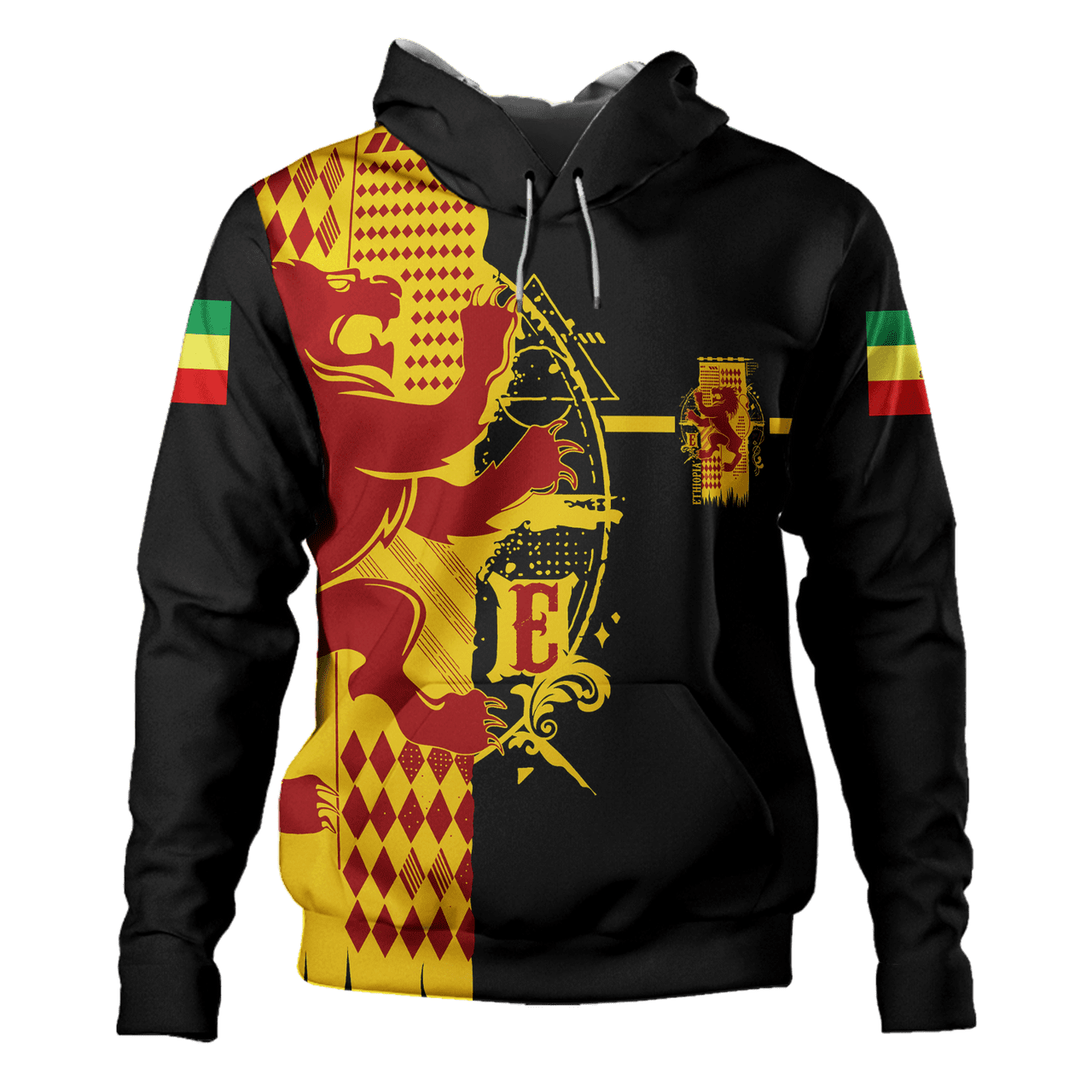 Ethiopia Hoodie King Of Lion Black