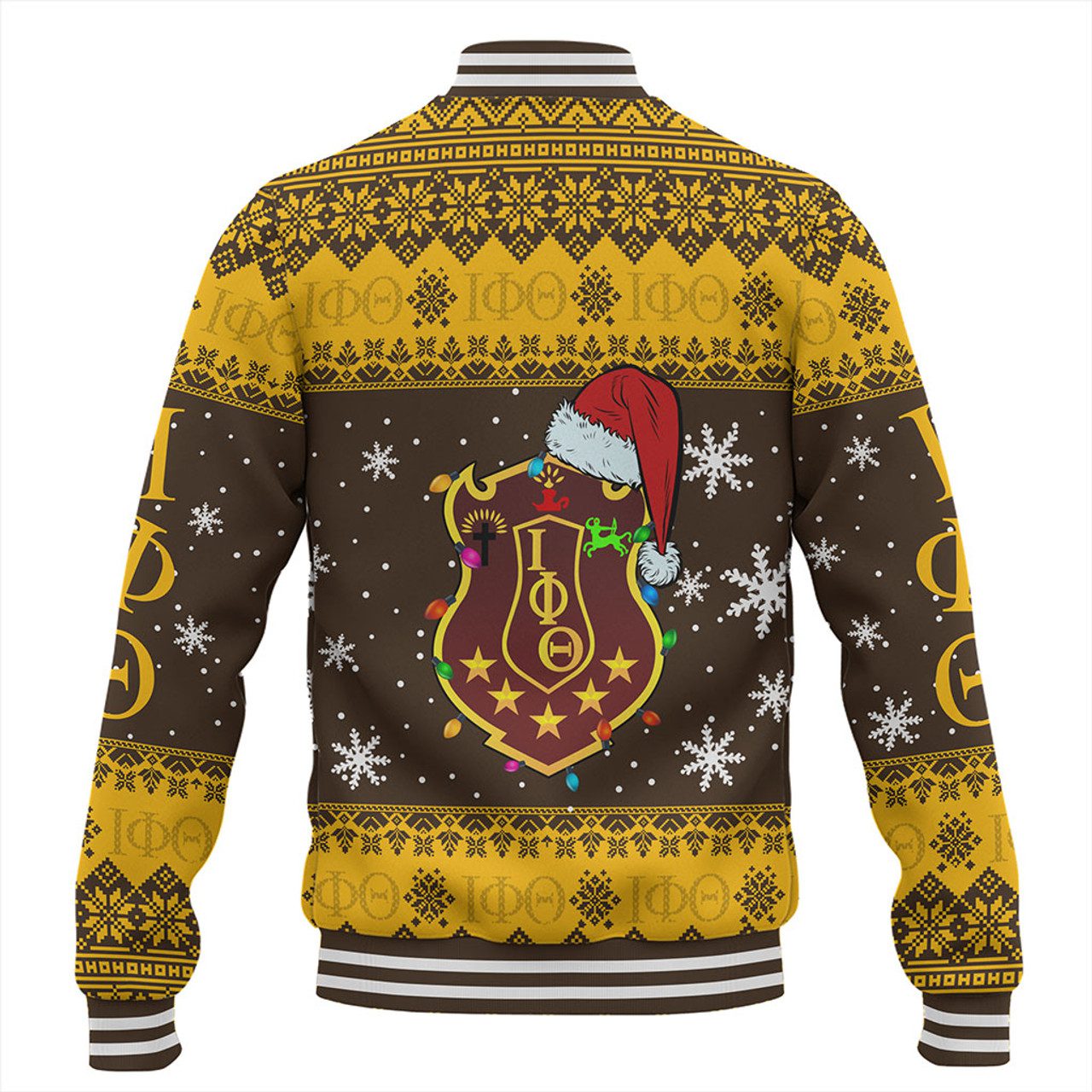 Iota Phi Theta Baseball Jacket Christmas Symbols Design